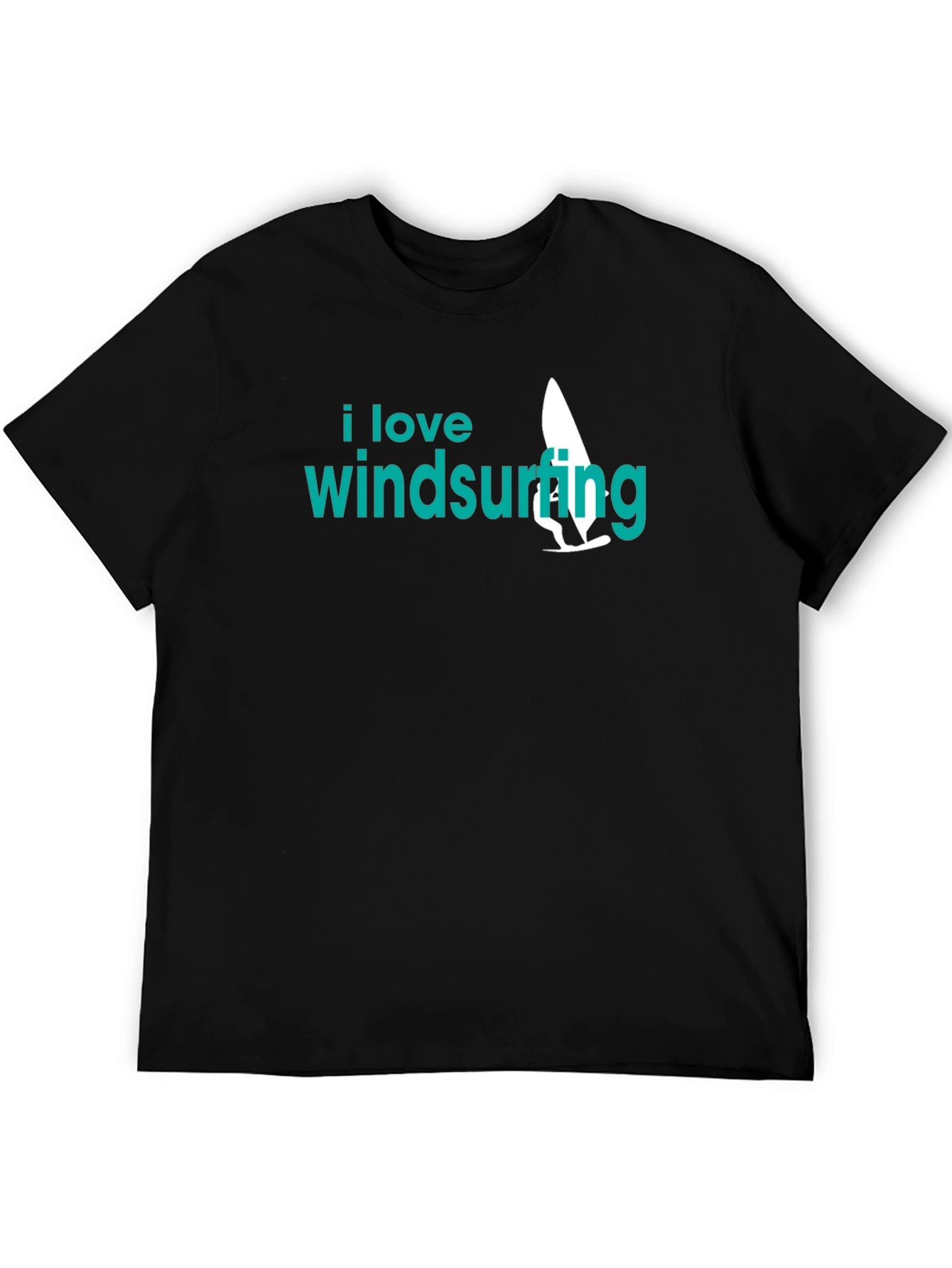 Black I Love Windsurfing Black Graphic Tee view 5