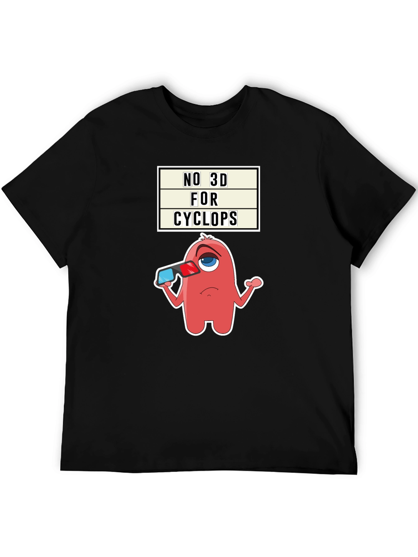 Black No 3D For Cyclops Graphic Tee view 5