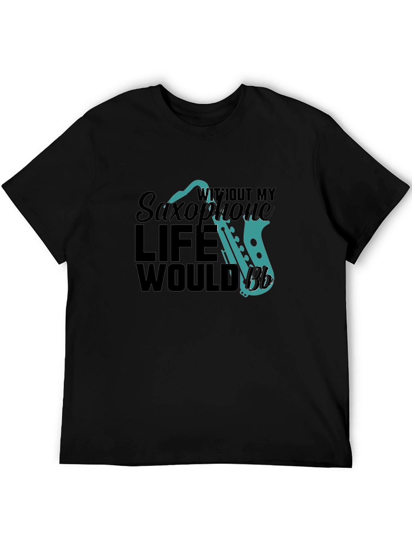Black Saxophone Lover's T-Shirt - Musical Life Apparel view 5