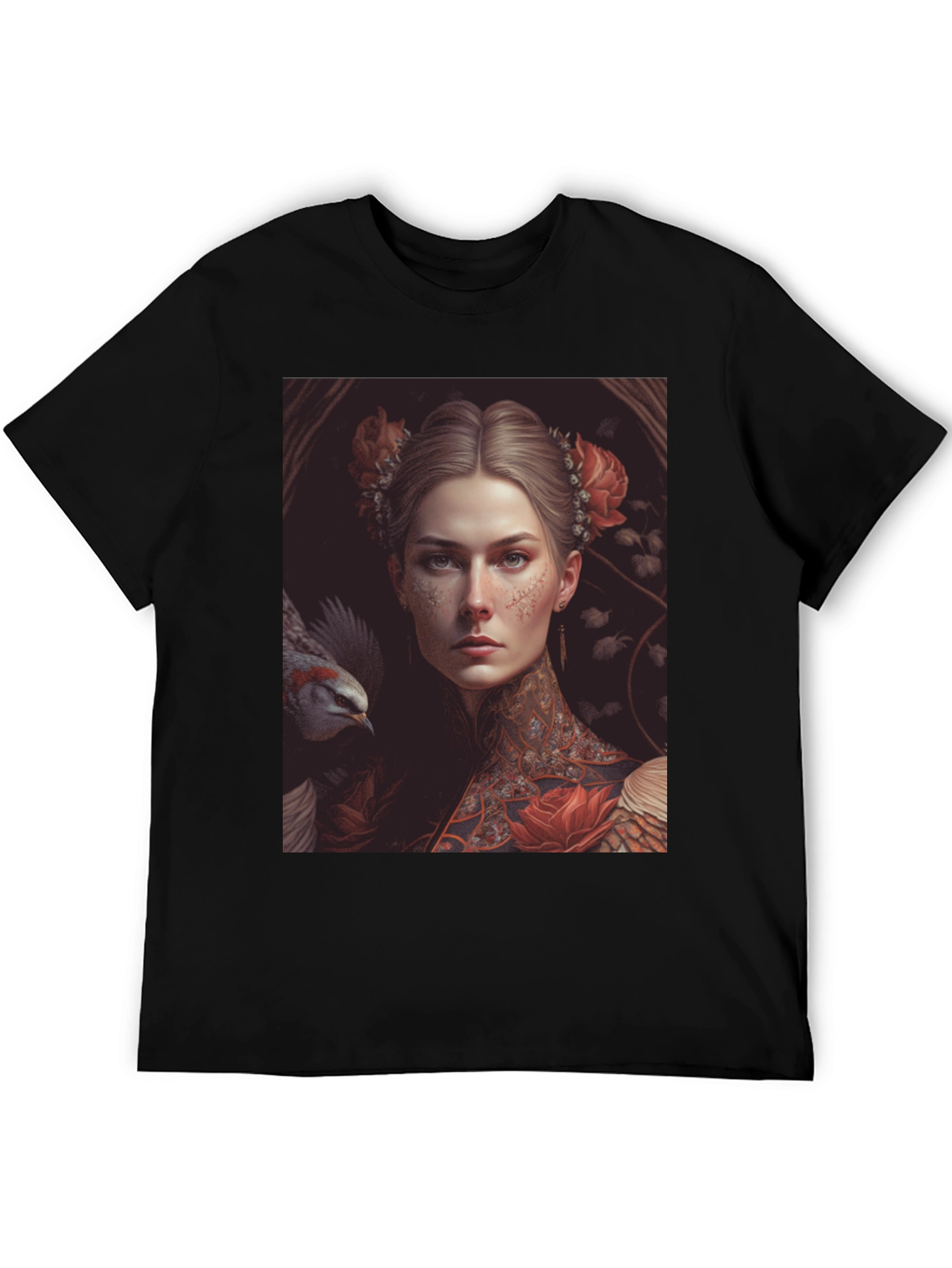 Black Floral Renaissance T-Shirt view 5