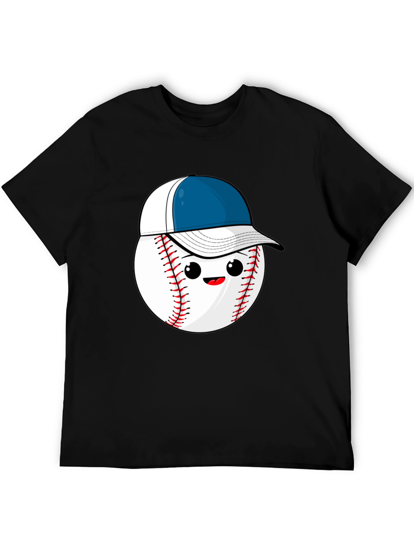 Black Baseball with Hat Graphic Tee view 5