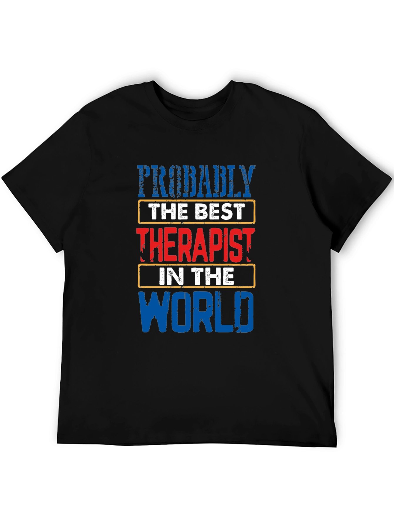 Black Probably The Best Therapist T-Shirt view 5