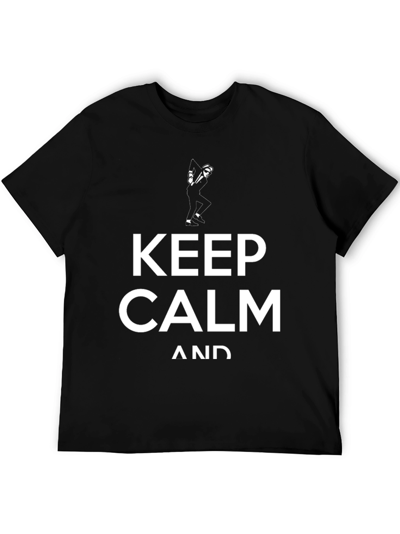 Black Keep Calm Graphic Black T-Shirt view 5