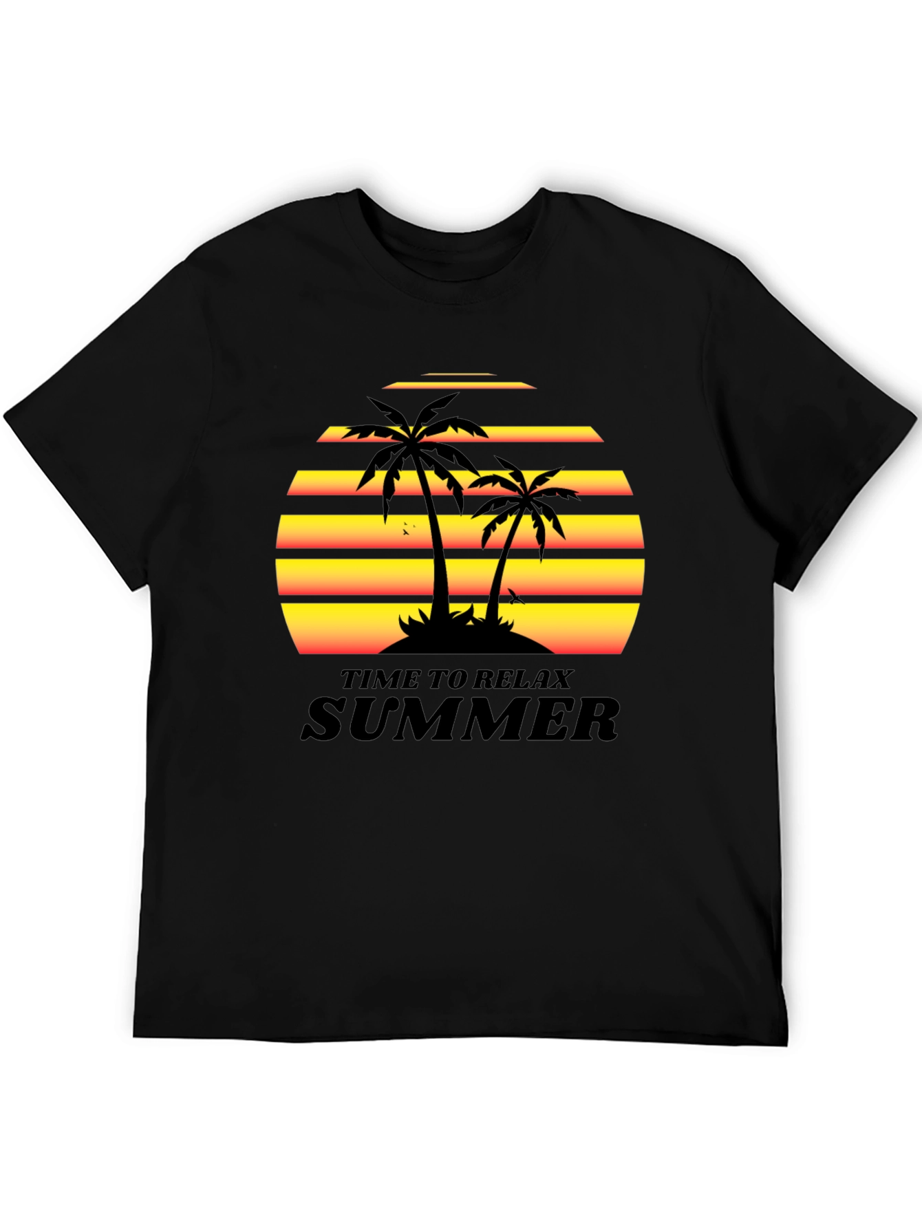 Summer Vibes Black T-Shirt - Time to Relax - 5