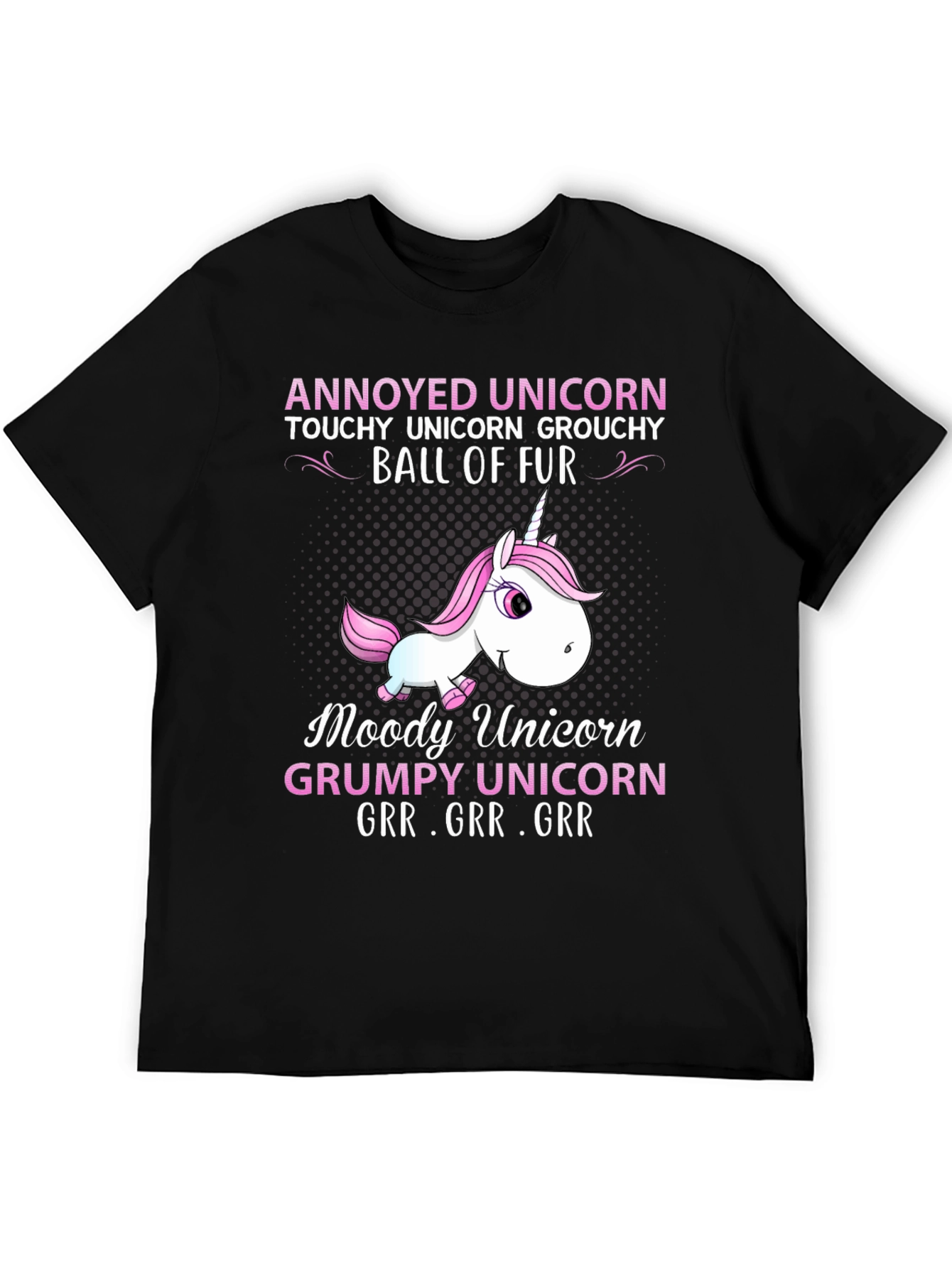 Black Annoyed Unicorn Graphic T-Shirt view 5