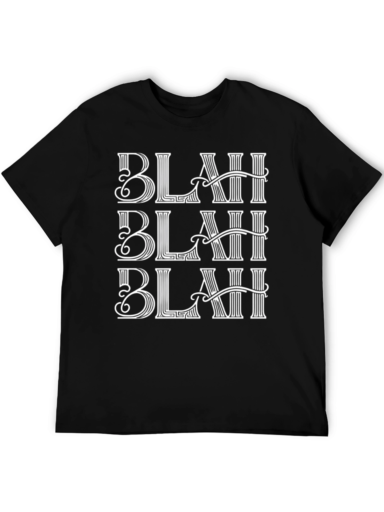 Black Blah Blah Blah Graphic Tee - Men's Crew Neck view 5