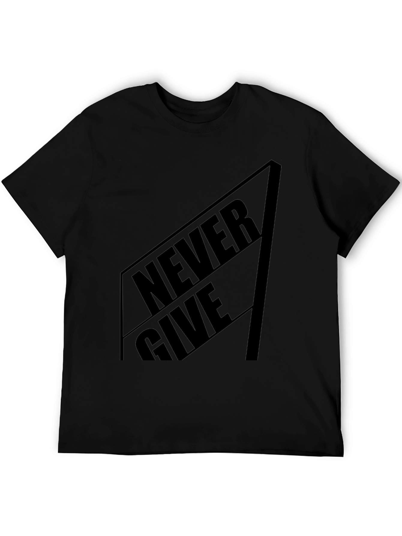 Black Never Give Black Graphic Tee - Stylish Menswear view 5
