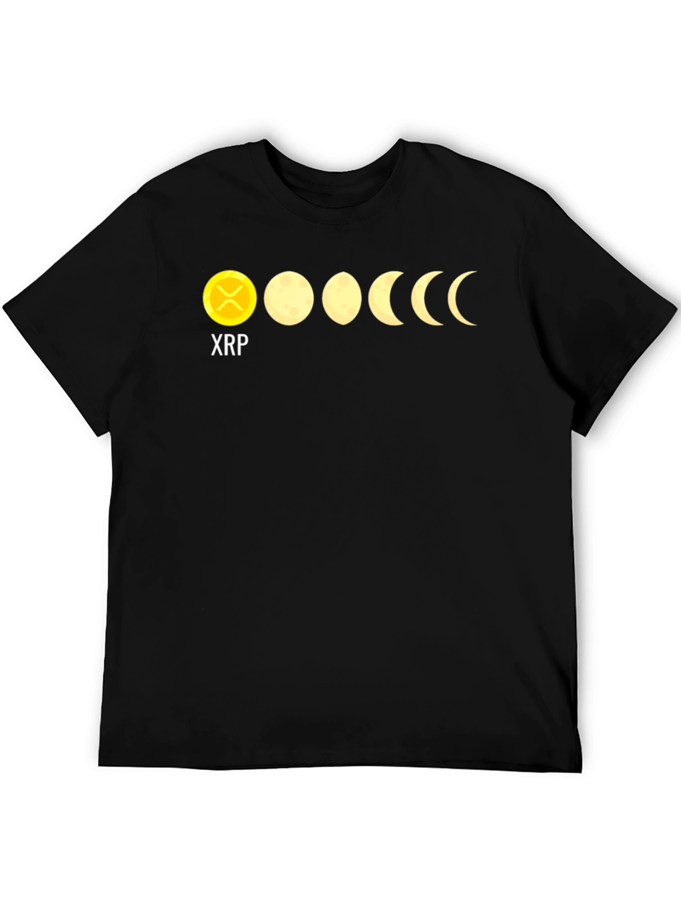 Black XRP Moon Phases Black Graphic T-Shirt view 5