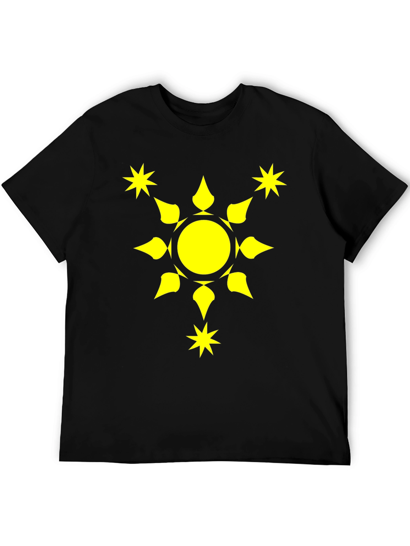 Black Sunburst Graphic Tee - Black Cotton Comfort Fit view 5
