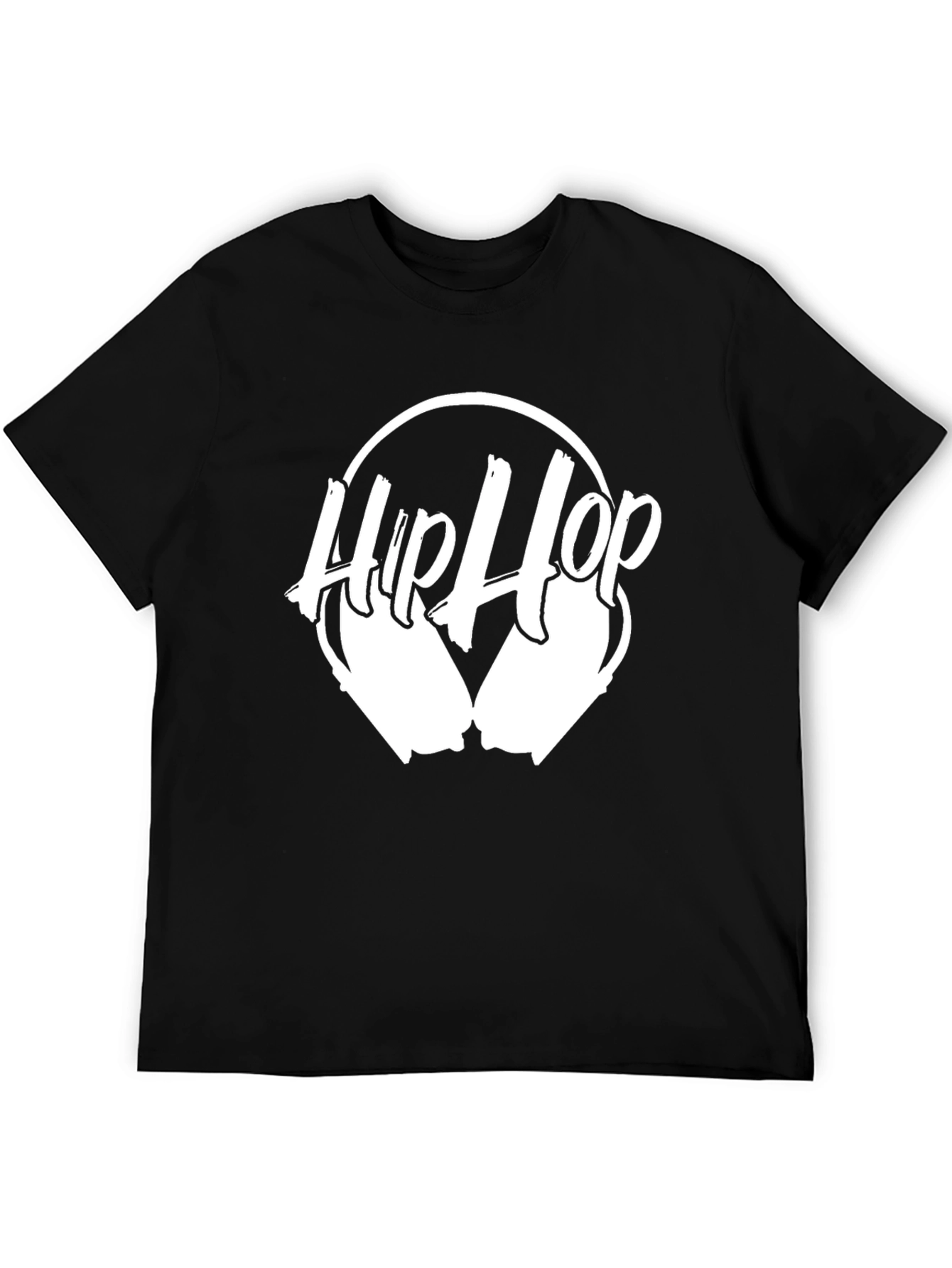 Black Hip Hop Headphones Graphic Tee - Black Cotton Blend view 5