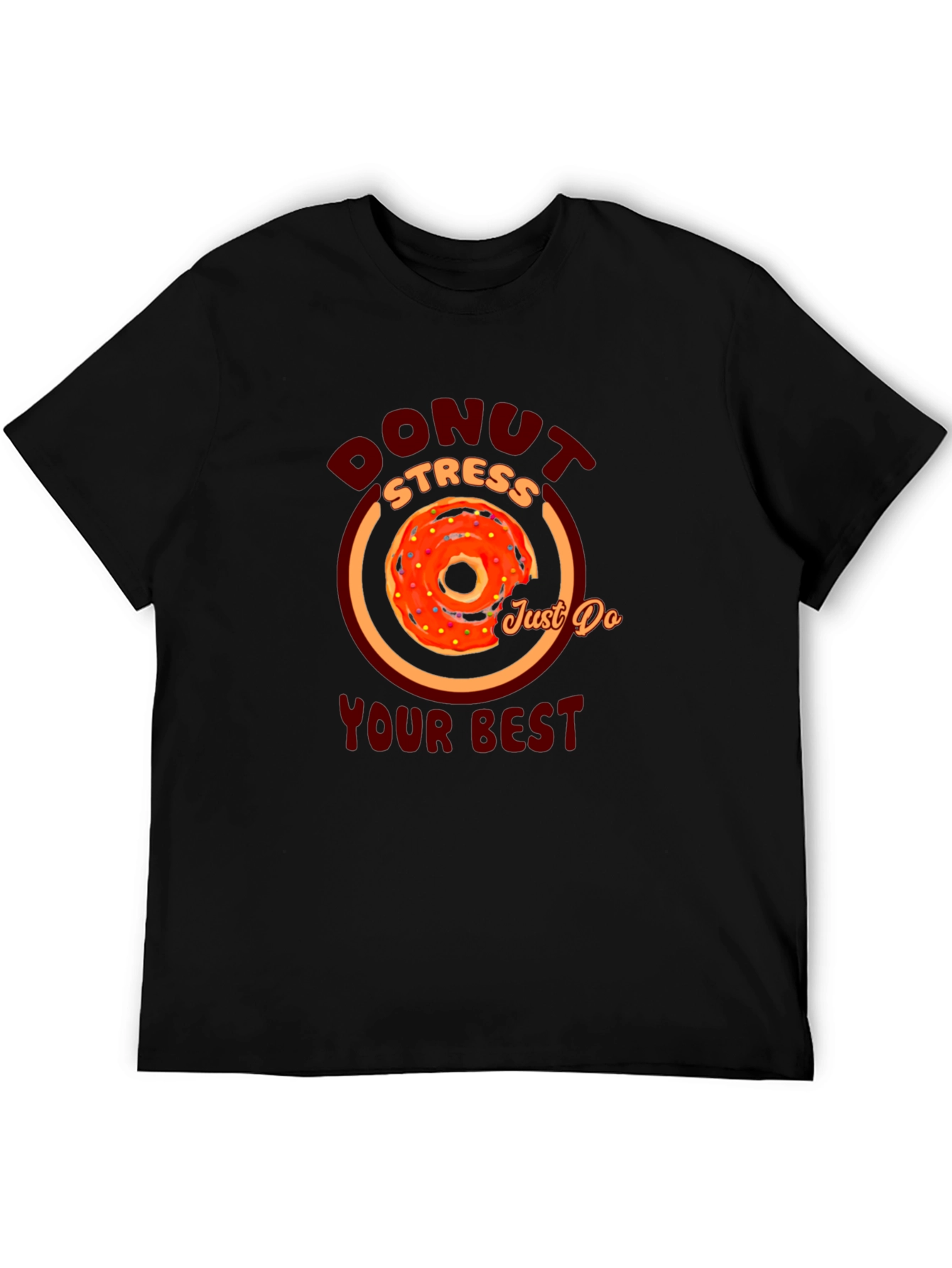 Black Donut Stress Graphic T-Shirt - Motivational Tee view 5