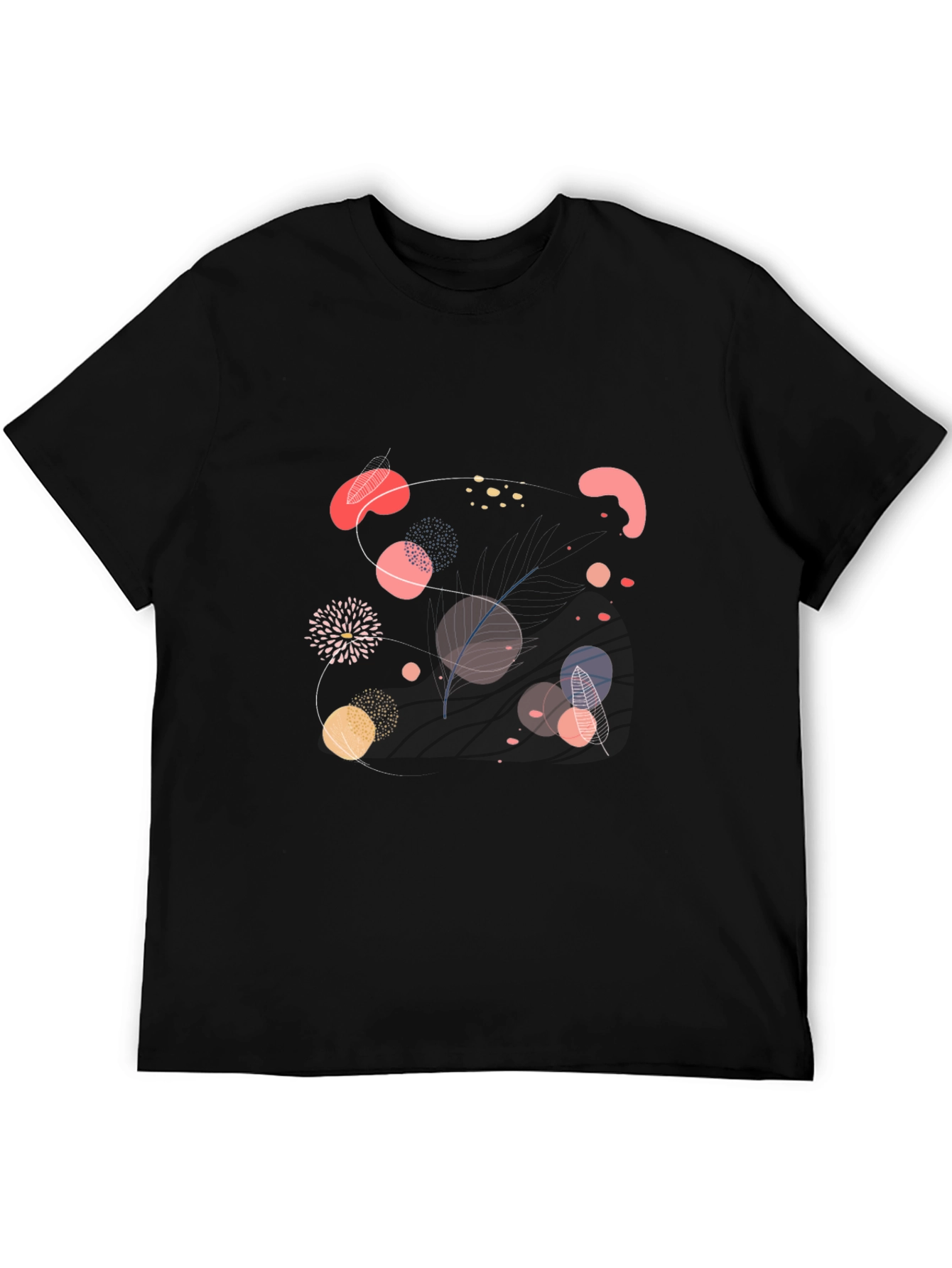 Black Abstract Graphic Print Black Casual T-Shirt view 5