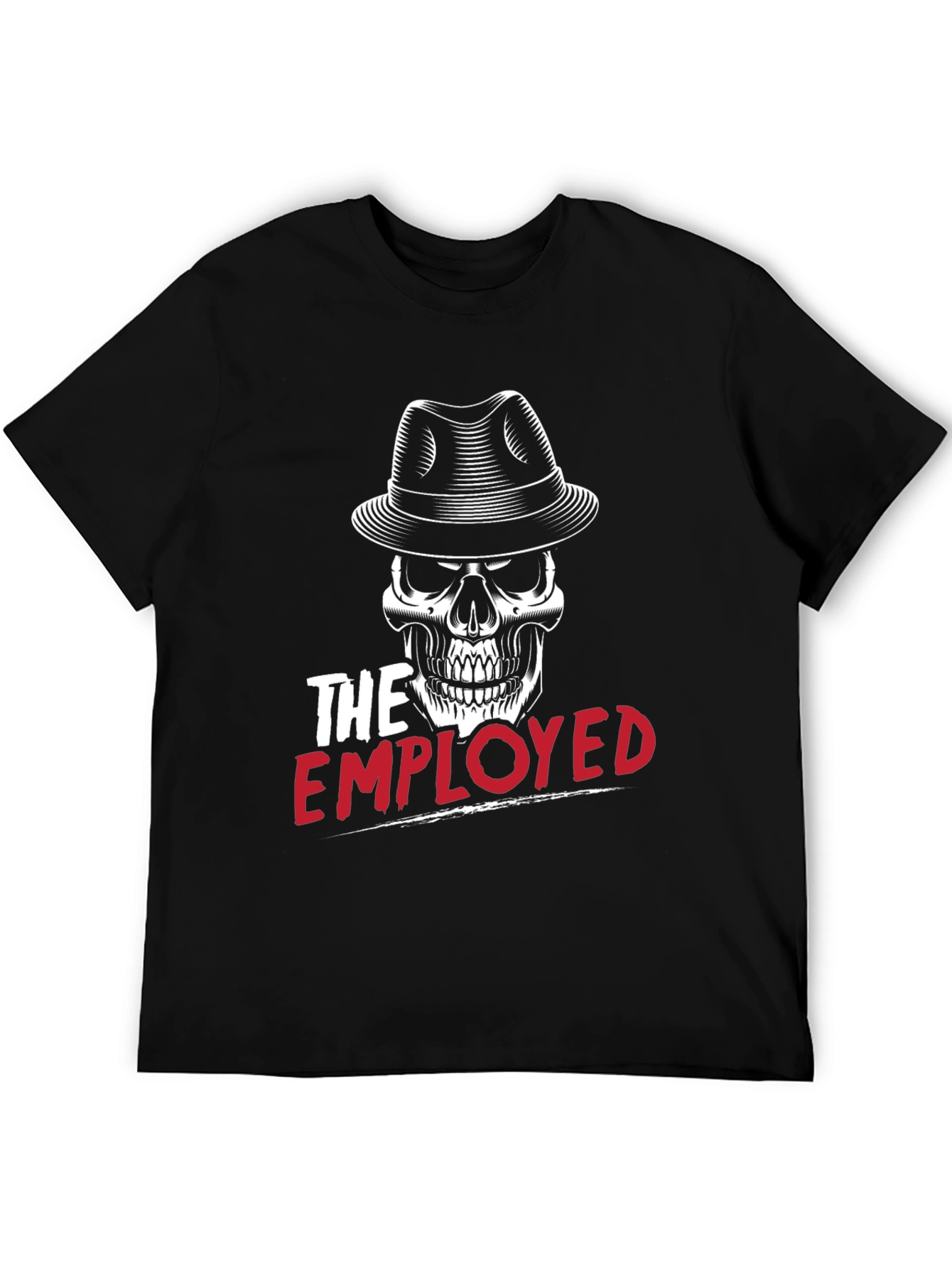 Black Skull with Hat Graphic T-Shirt view 5