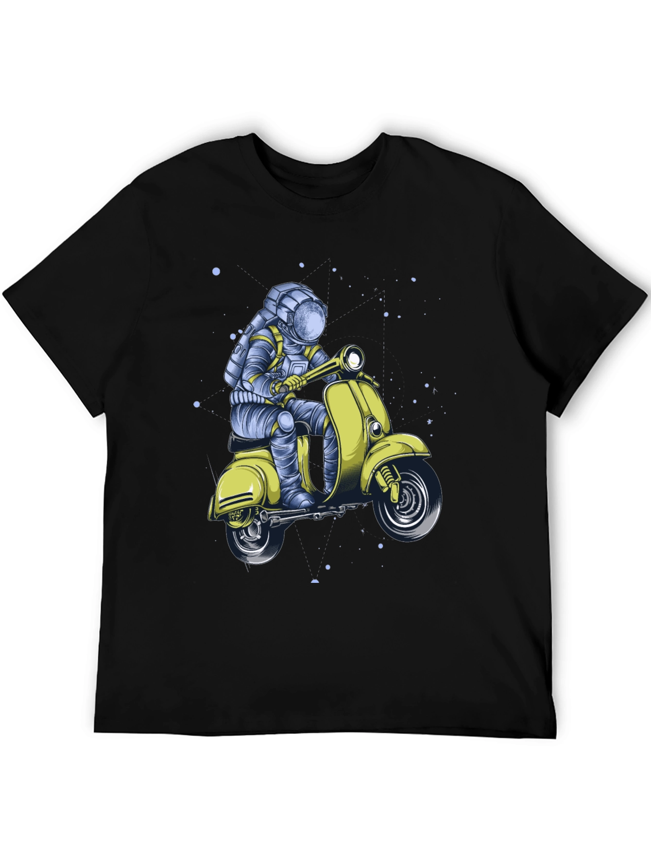 Black Astronaut on Scooter Graphic Tee - Black view 5