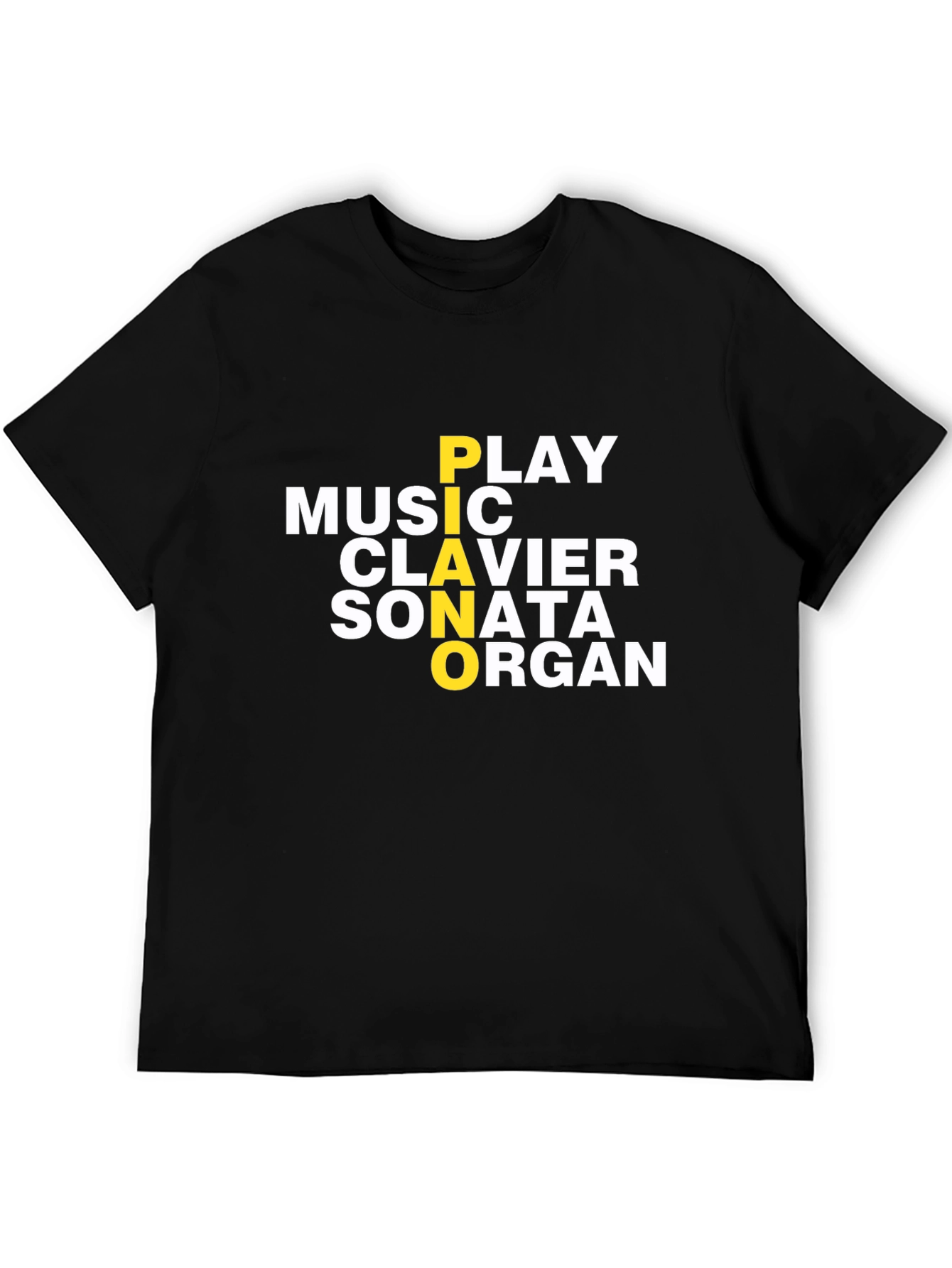 Black Music Lover T-Shirt - Piano, Clavier, Sonata, Organ view 5