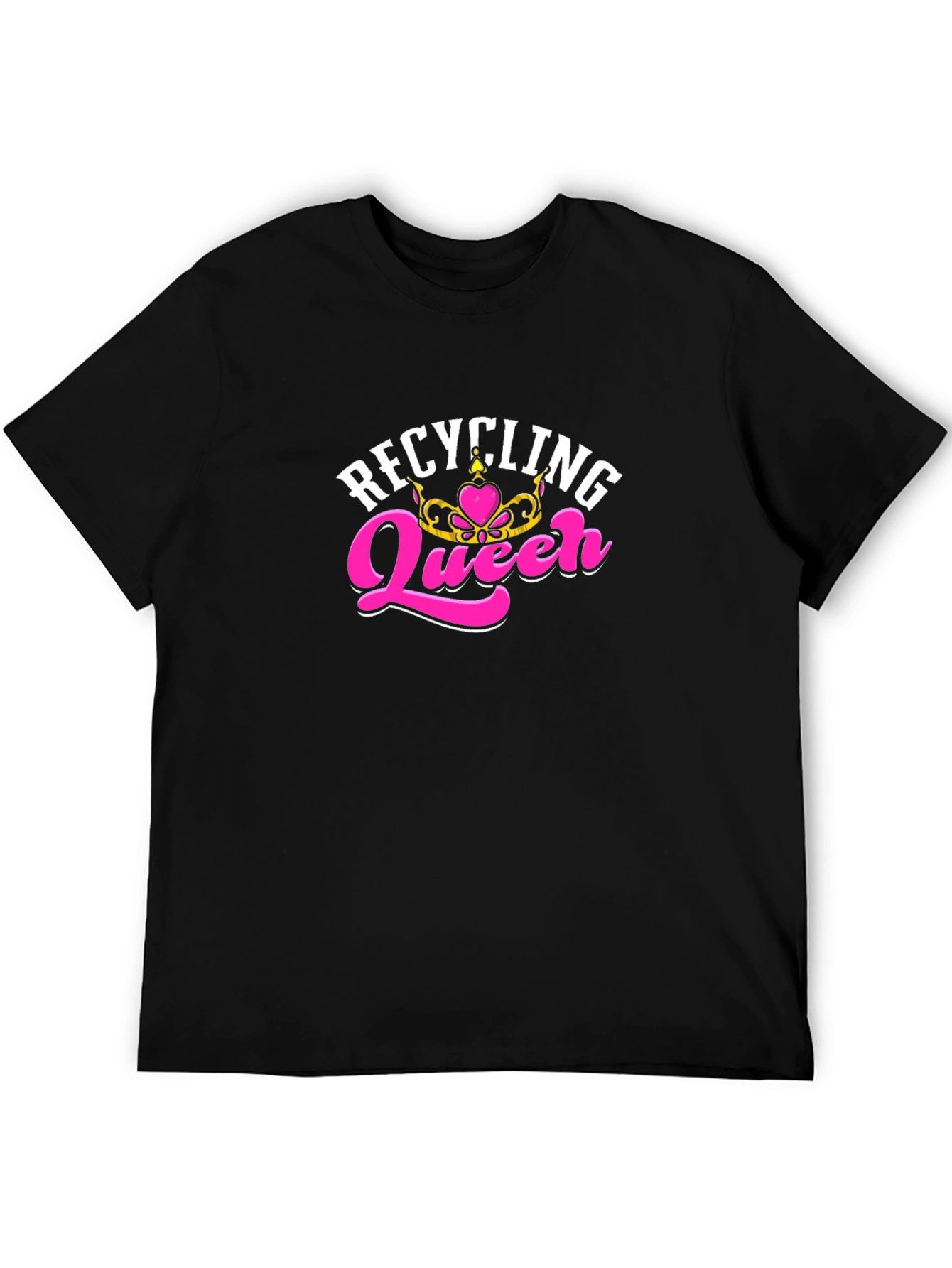Black Recycling Queen T-Shirt - Black Tee view 5