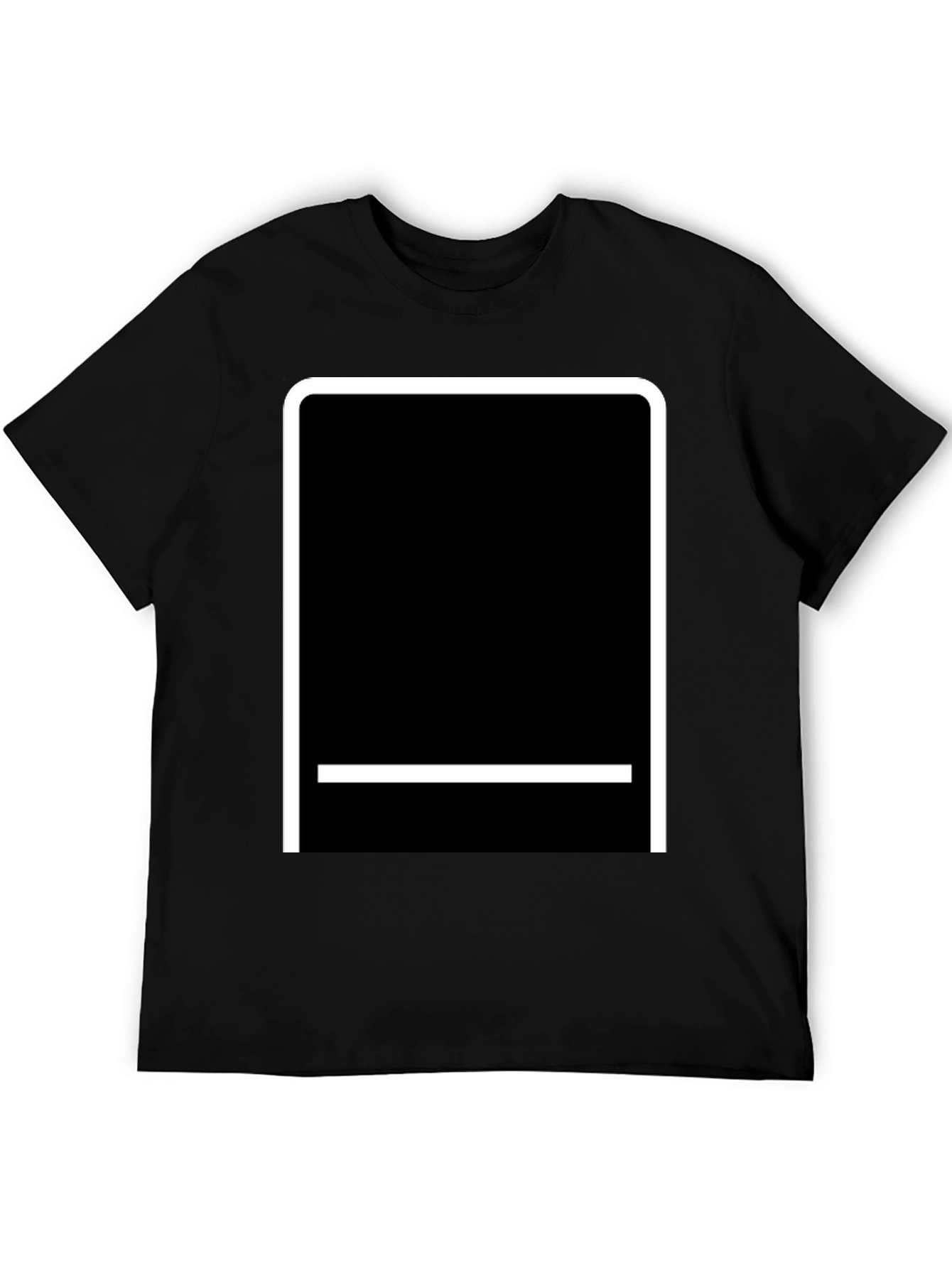 Black Modern Black T-Shirt with White Graphic Design view 5