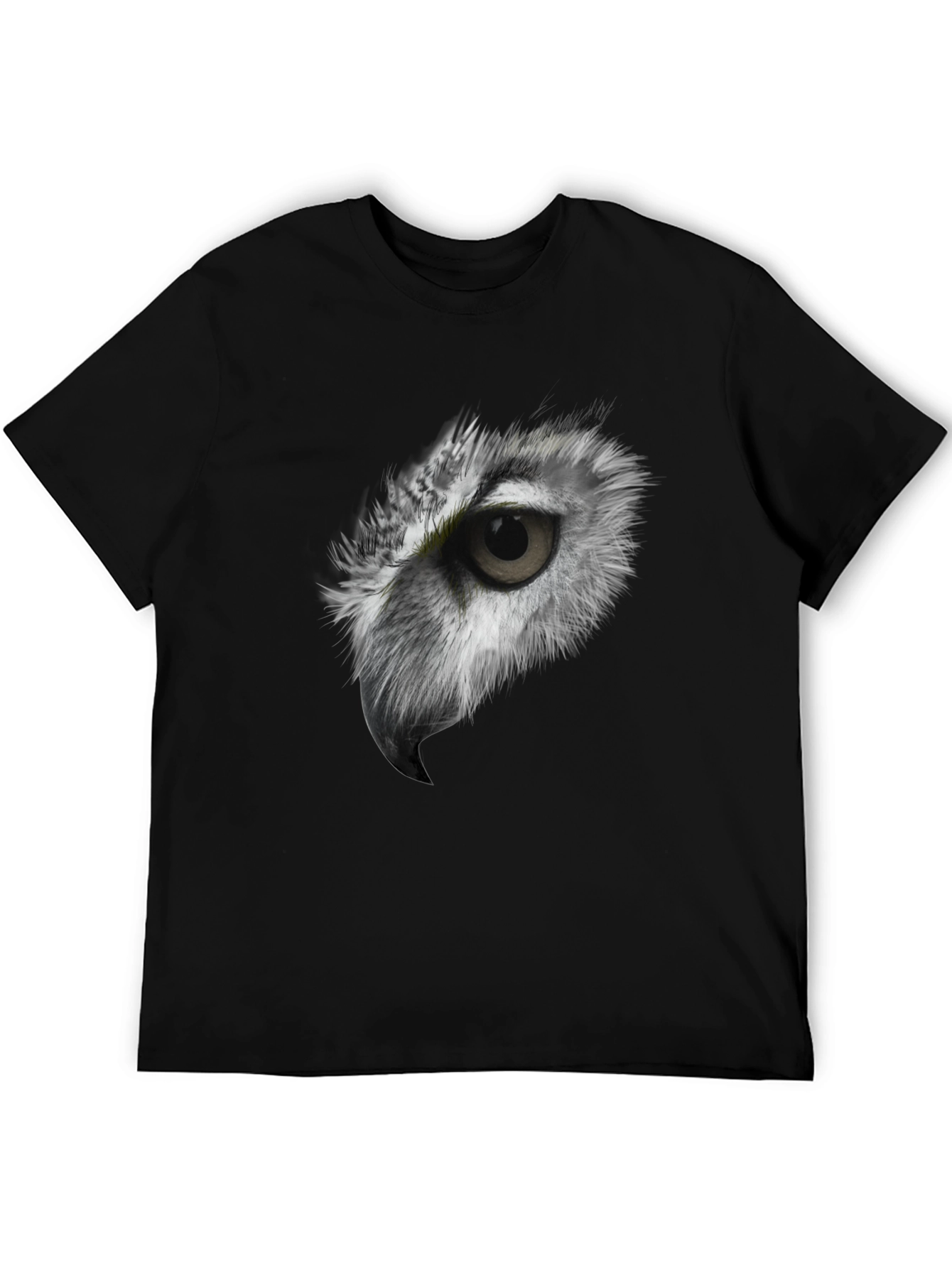 Black Owl Eye Graphic Black T-Shirt - Men's Short Sleeve Tee view 5
