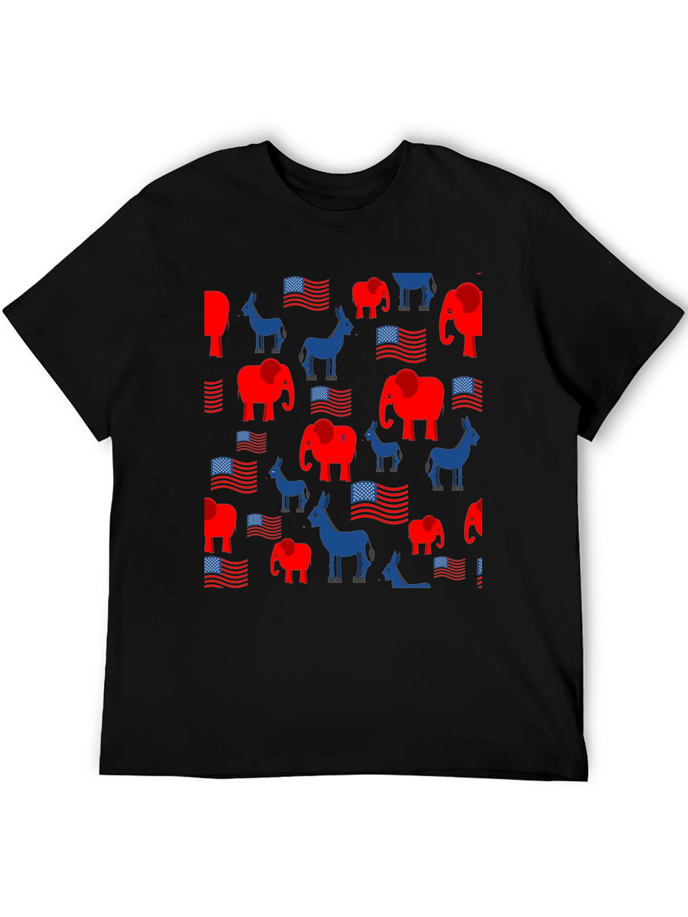Black Political Print Crew Neck T-Shirt view 5