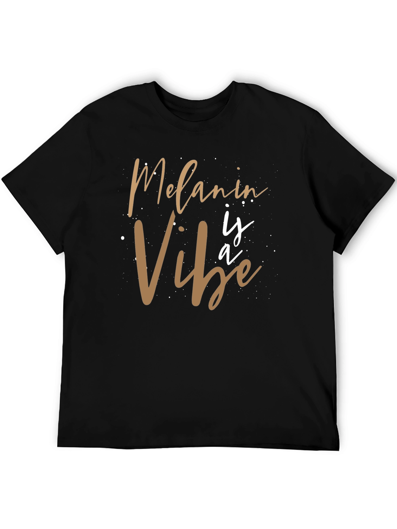 Black Melanin Vibe Graphic Tee - Black Casual T-Shirt view 5