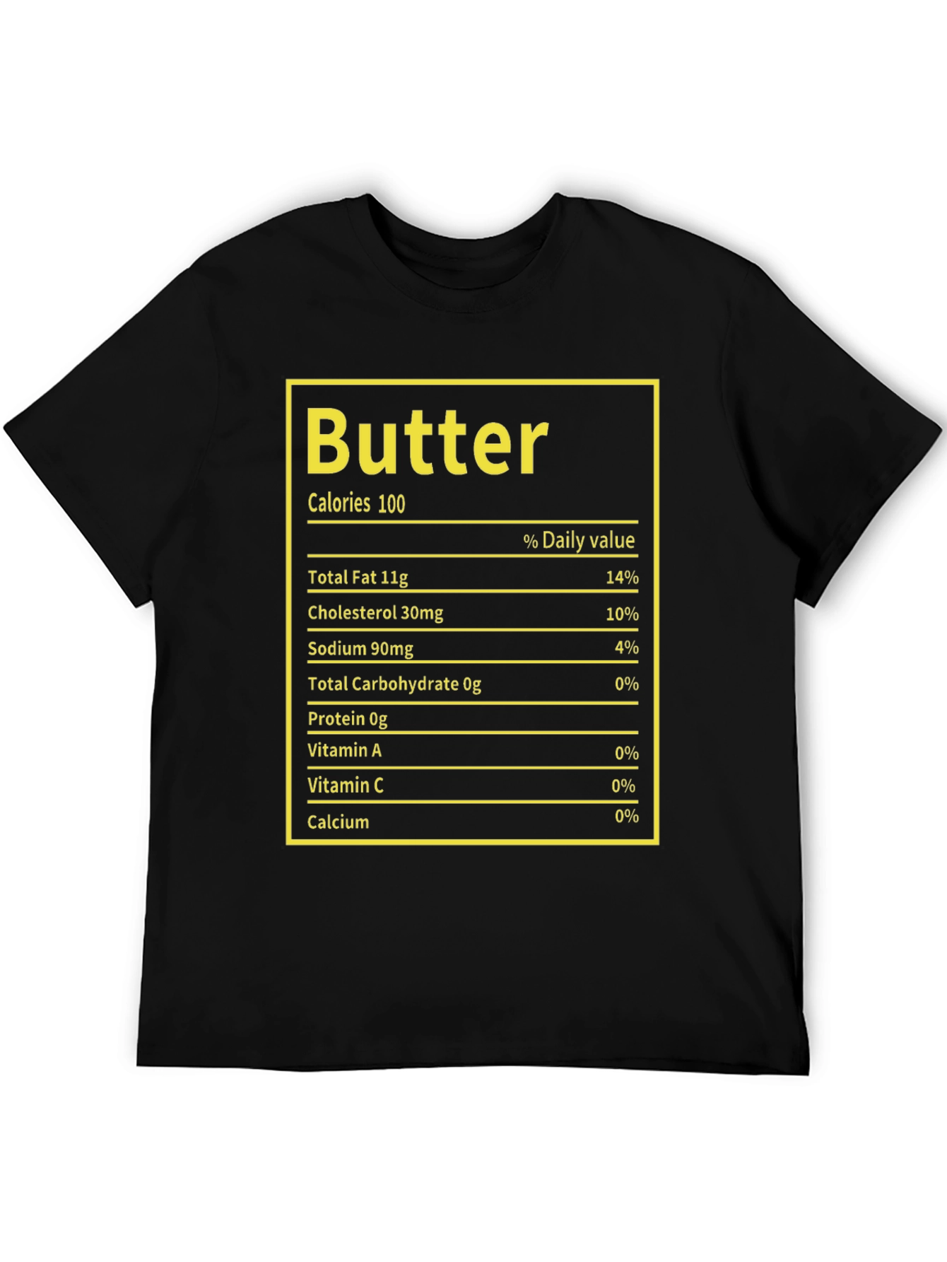 Black Butter Nutrition Facts T-Shirt - Foodie Humor Tee view 5