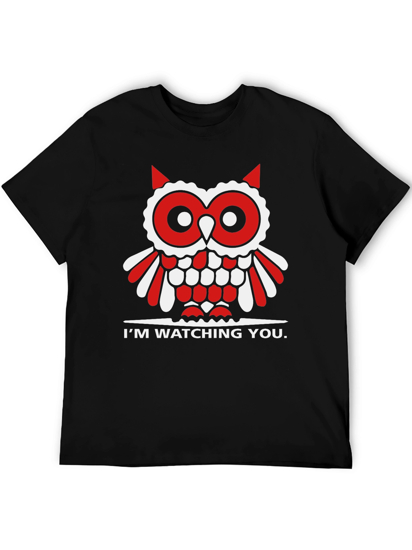 Black Owl I'm Watching You Graphic Tee view 5