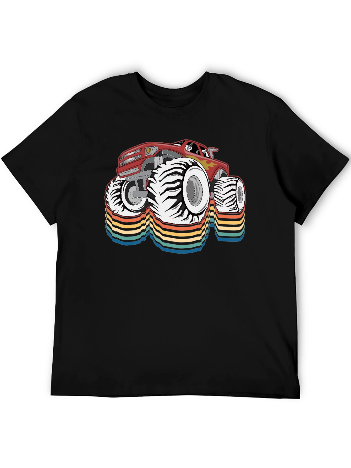 Black Retro Monster Truck Graphic Tee view 5