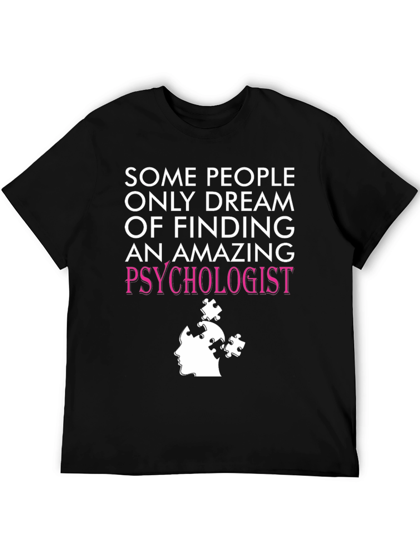 Black Amazing Psychologist T-Shirt - Puzzle Design view 5