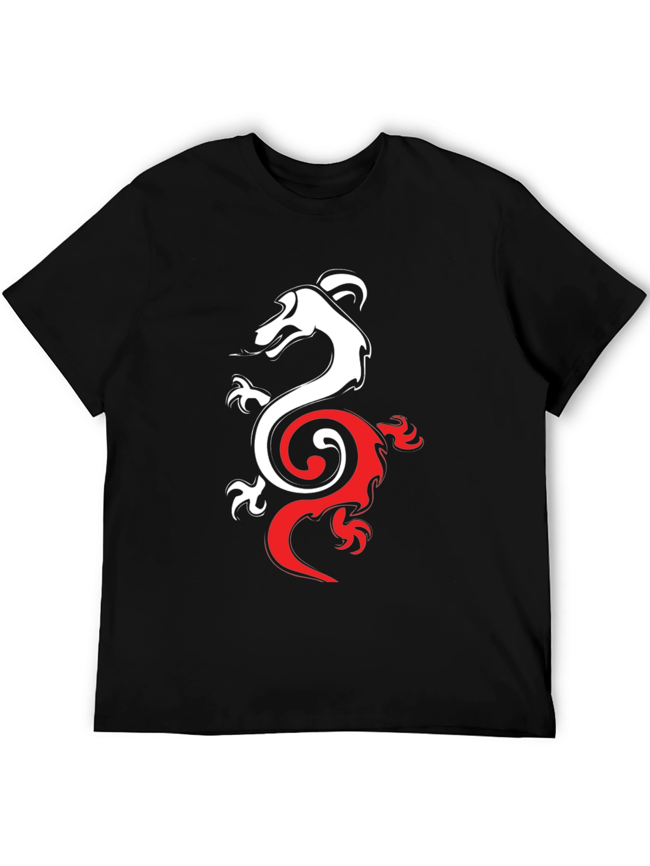 Black Dragon Yin Yang Graphic Tee - Black view 5