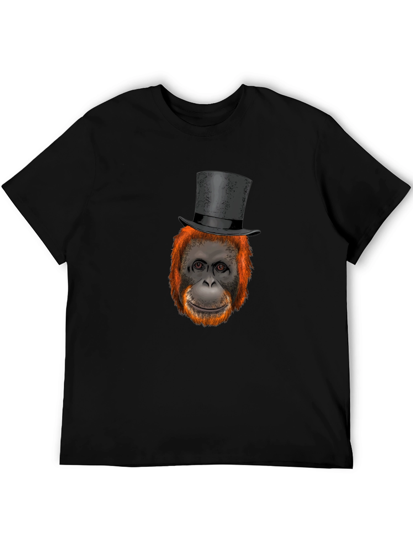 Black Orangutan Top Hat Graphic T-Shirt view 5