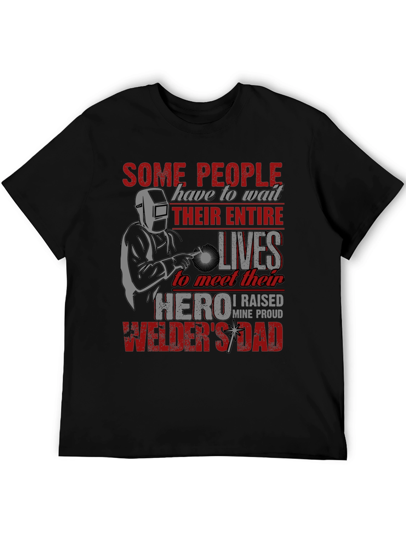 Black Welder's Dad T-Shirt - Proud Father's Day Gift view 5