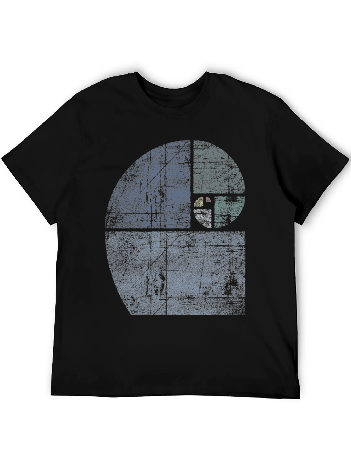 Black Fibonacci Sequence Graphic T-Shirt - Distressed Style view 5