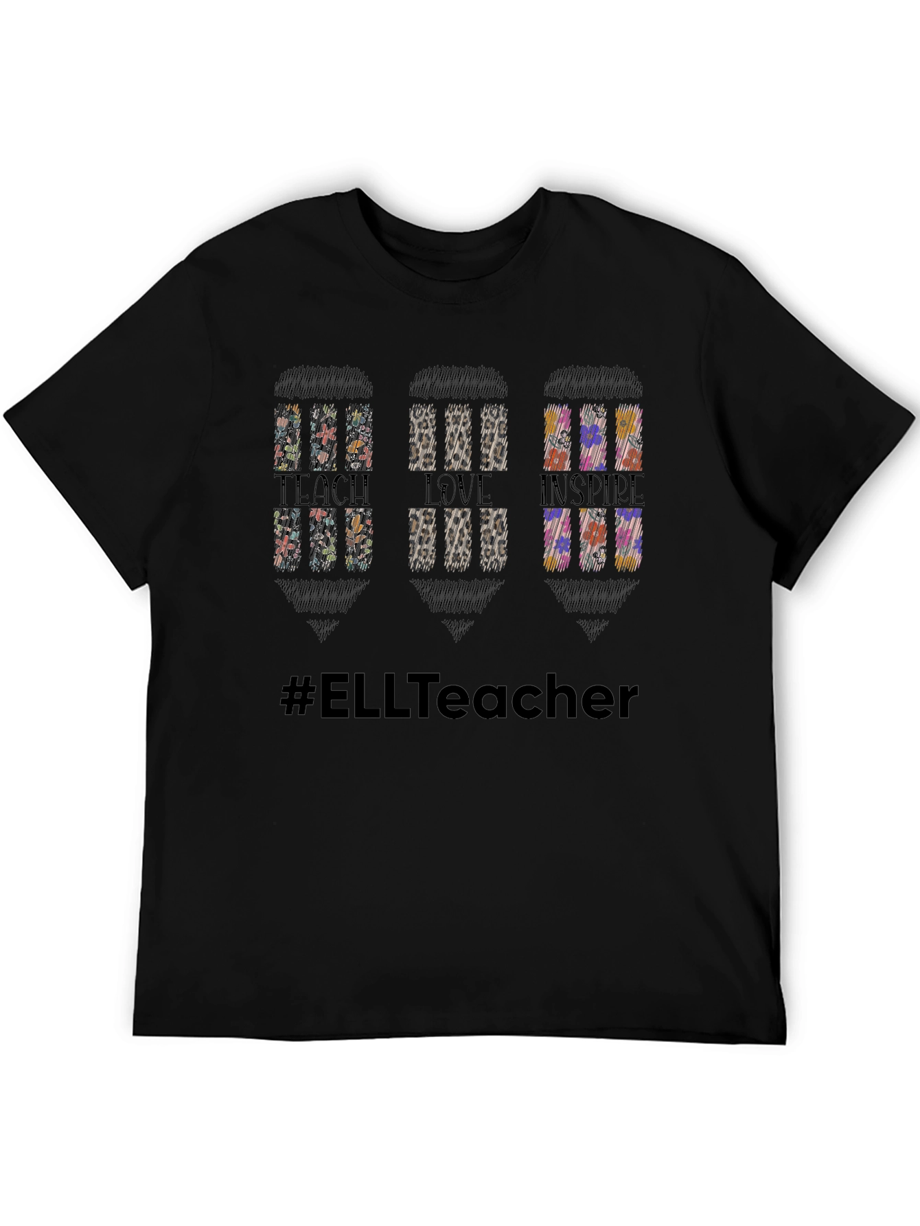 Black Teacher Life T-Shirt - Teach Love Inspire - ELL Teacher view 5