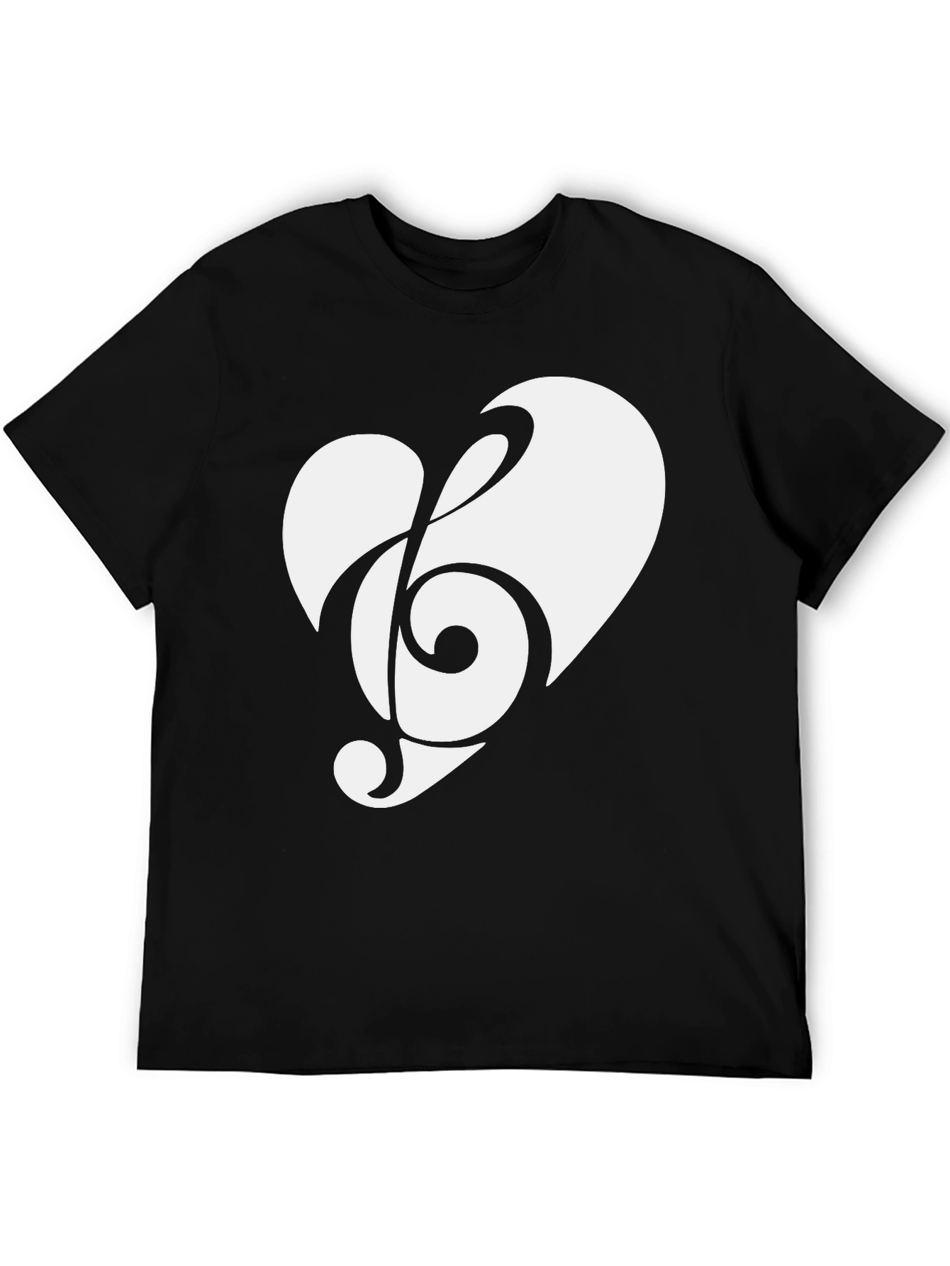 Black Musical Heart Black T-Shirt view 5