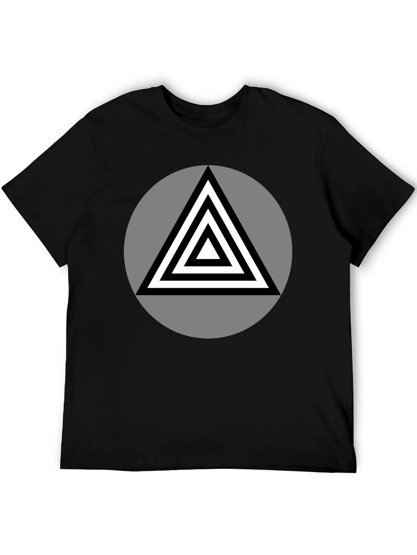Black Geometric Triangle Graphic T-Shirt view 5