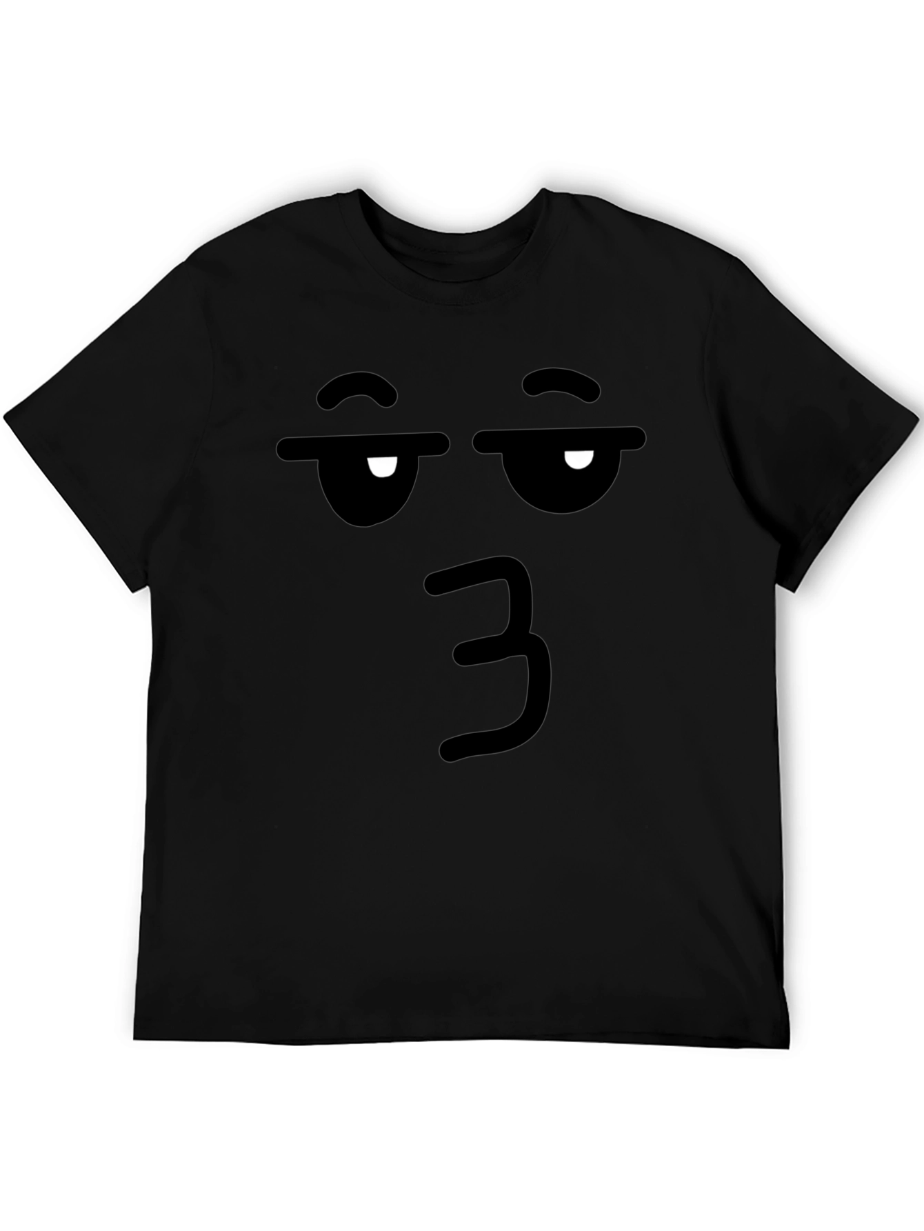 Black Funny Face Emoji Black T-Shirt view 5