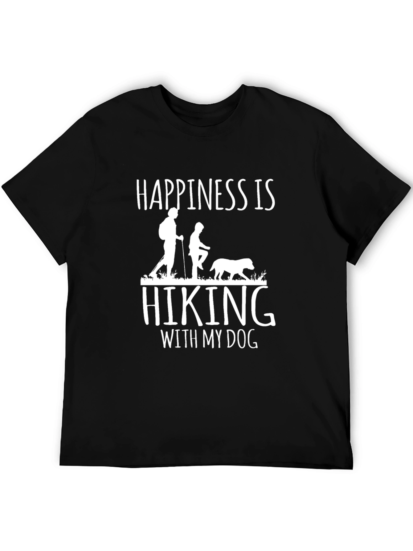 Black Happiness Hiking Dog T-Shirt view 5