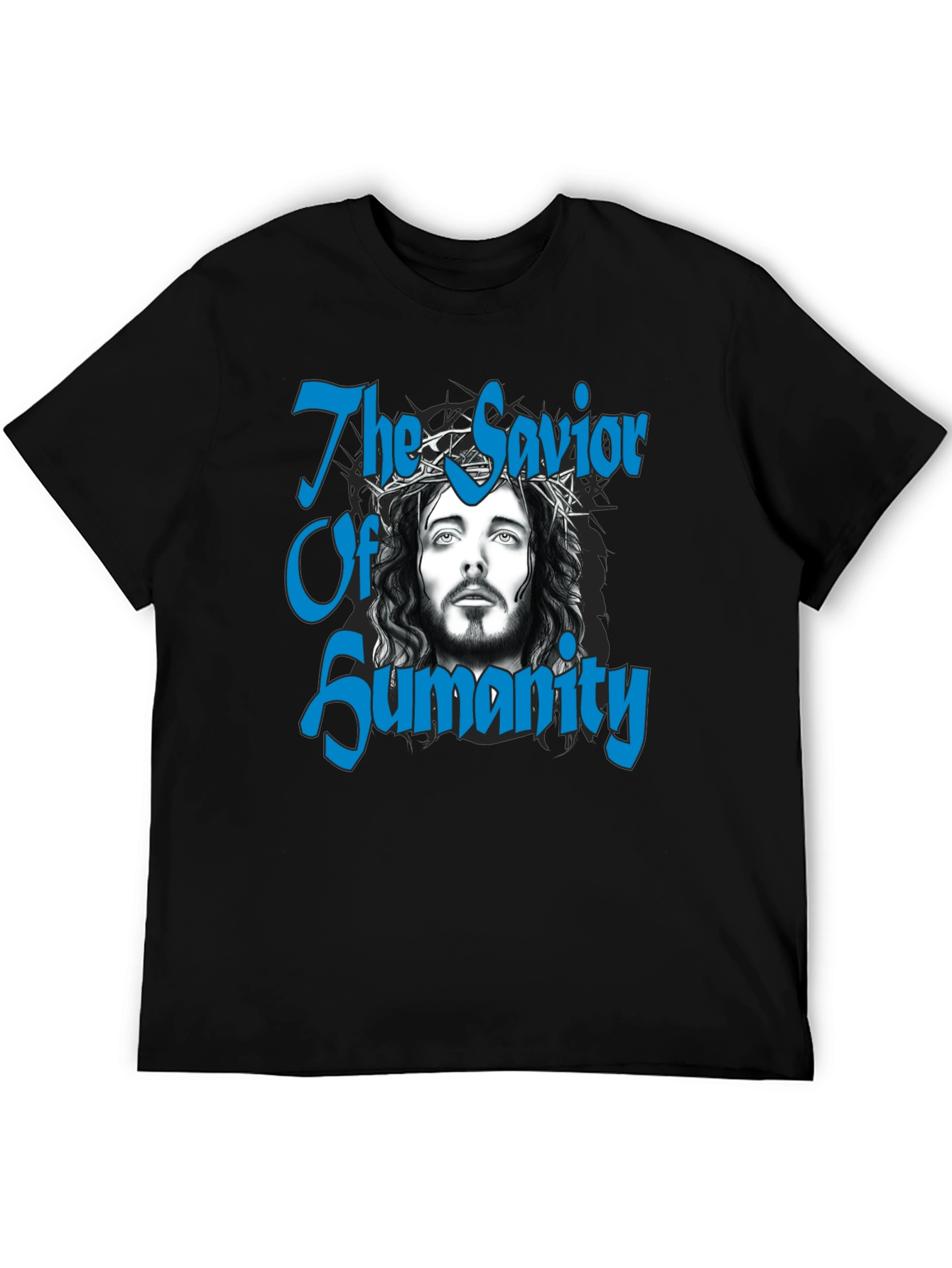 Savior of Humanity Black Graphic T-Shirt - 5