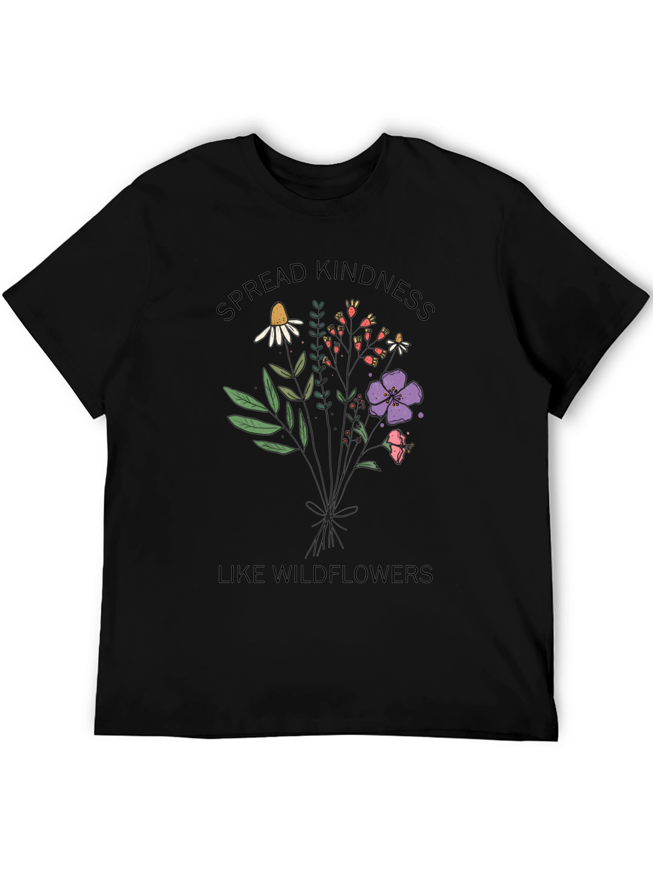 Black Spread Kindness Wildflower Graphic Tee view 5
