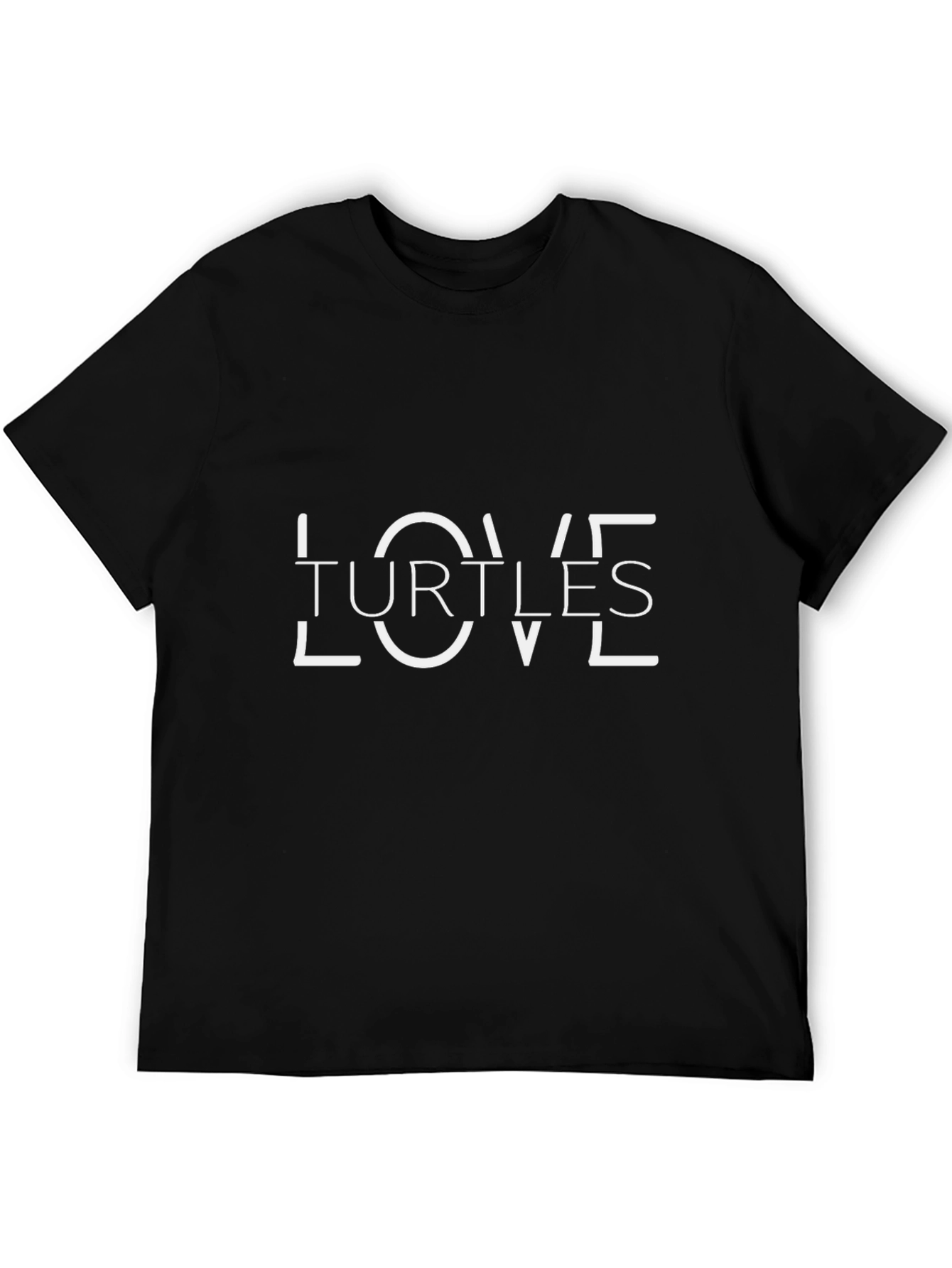Black Love Turtles Graphic Tee - Black Cotton T-Shirt view 5