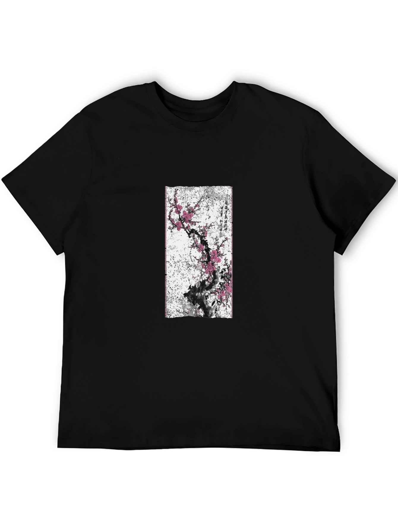Black Black T-Shirt with Blossom Tree Graphic view 5