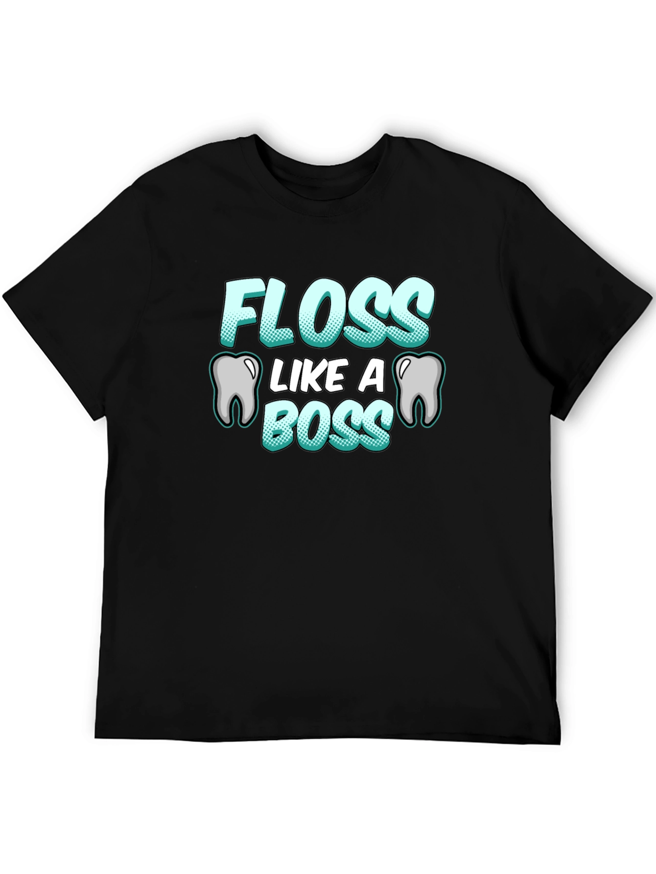 Black Floss Like A Boss T-Shirt Funny Dental Hygiene Tee view 5