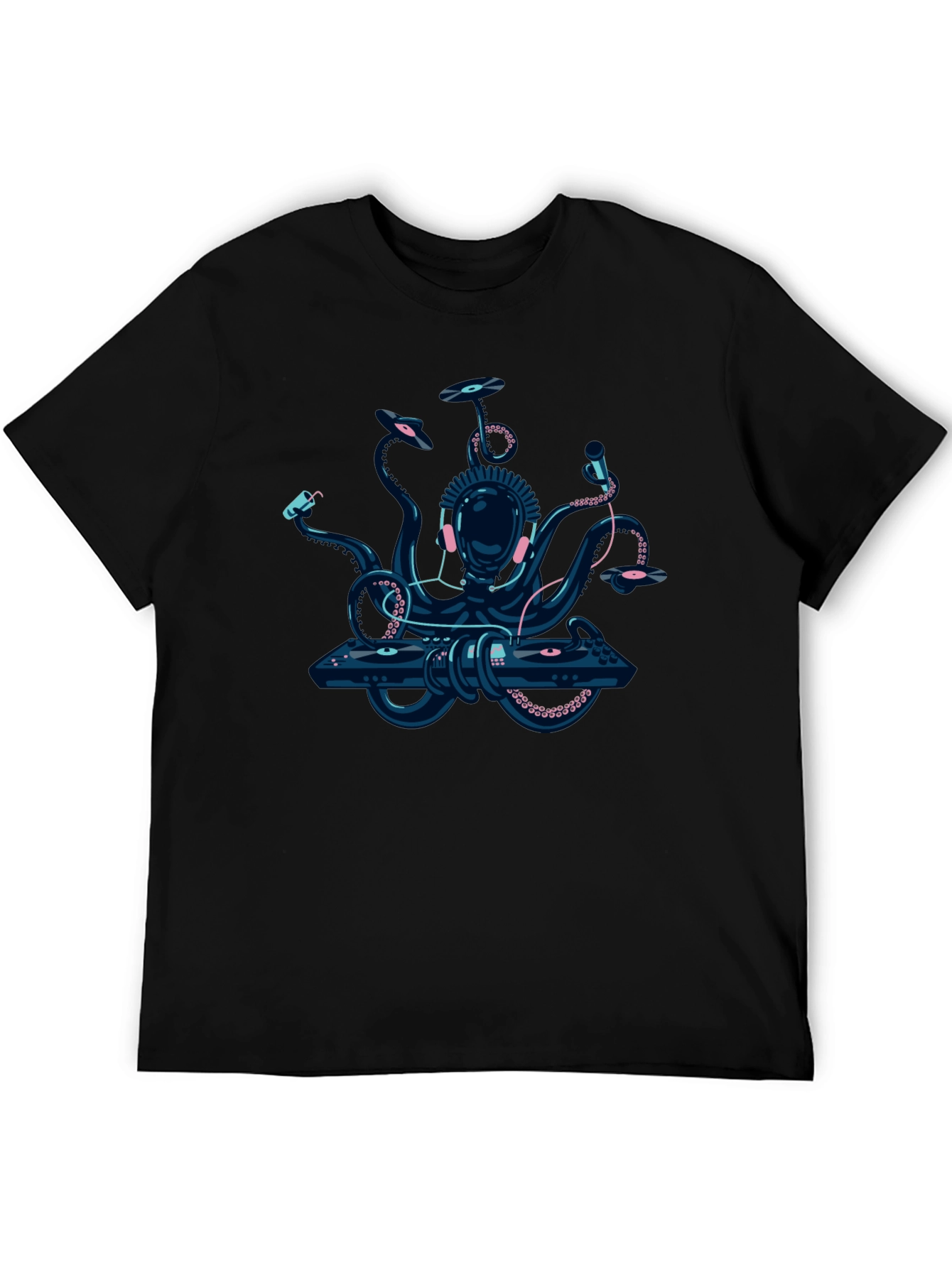 Black DJ Octopus Graphic Tee - Black view 5