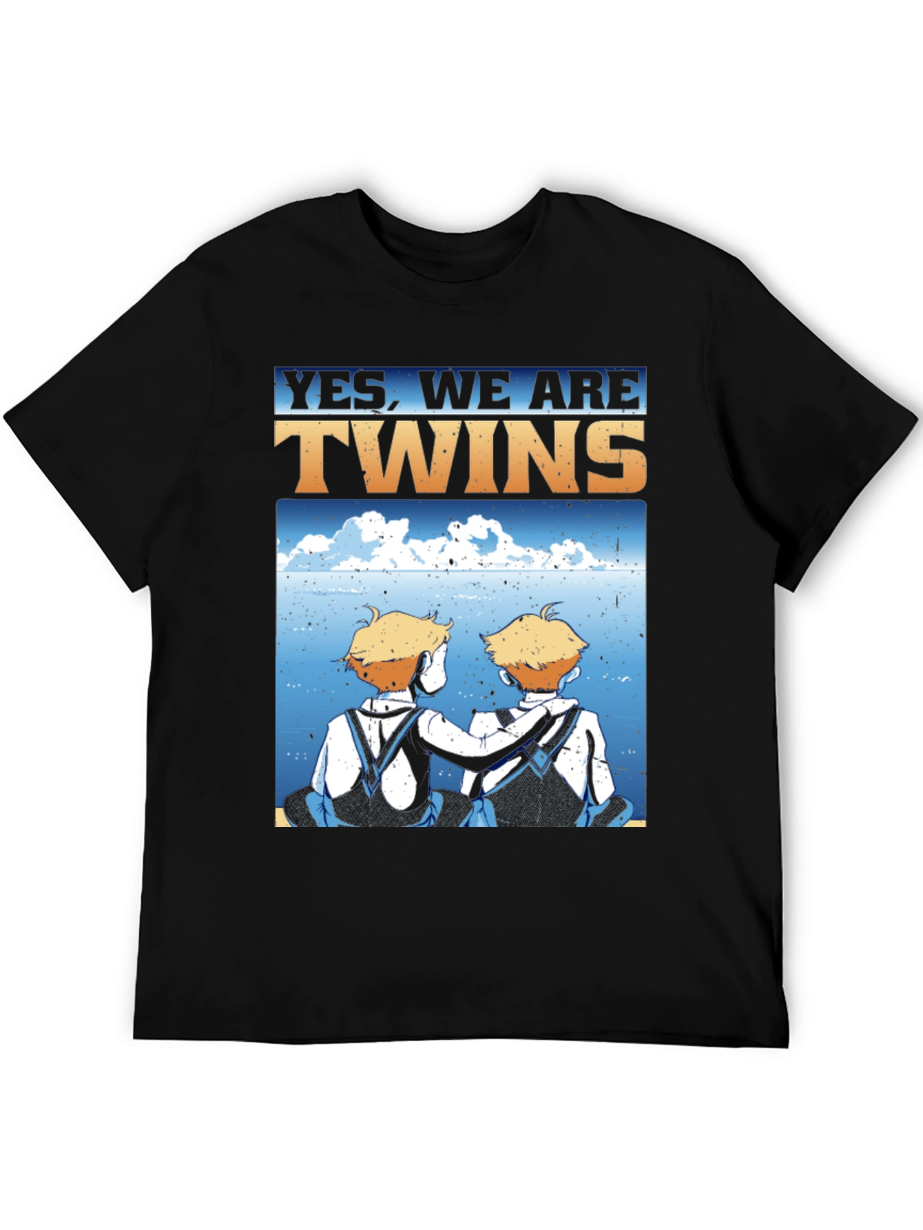 Black Yes, We Are Twins T-Shirt view 5