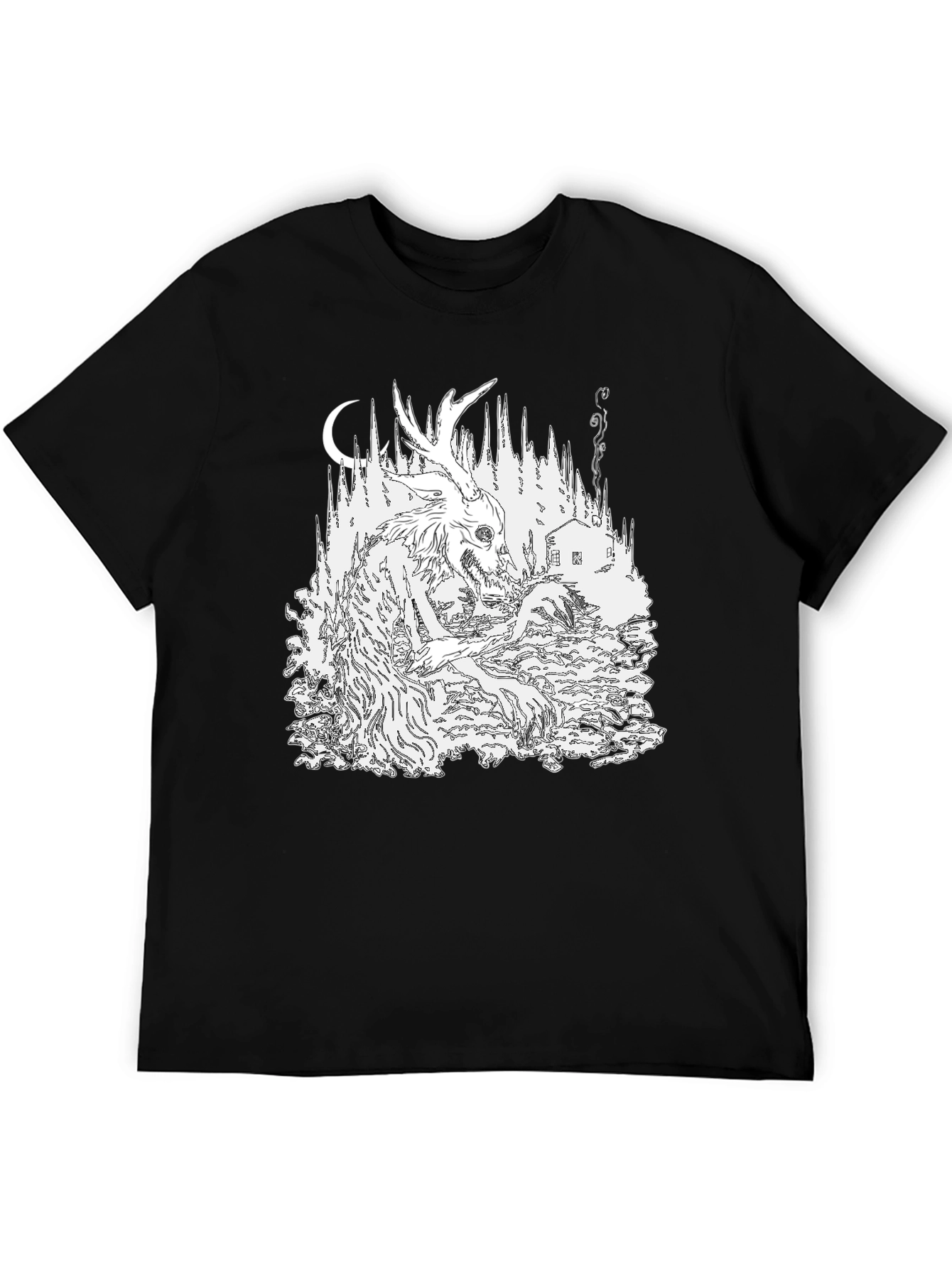 Black Monster Forest Graphic T-Shirt view 5