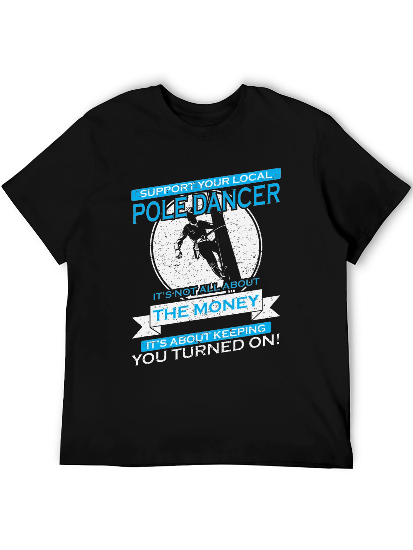 Black Pole Dancer T-Shirt - Funny Graphic Tee view 5