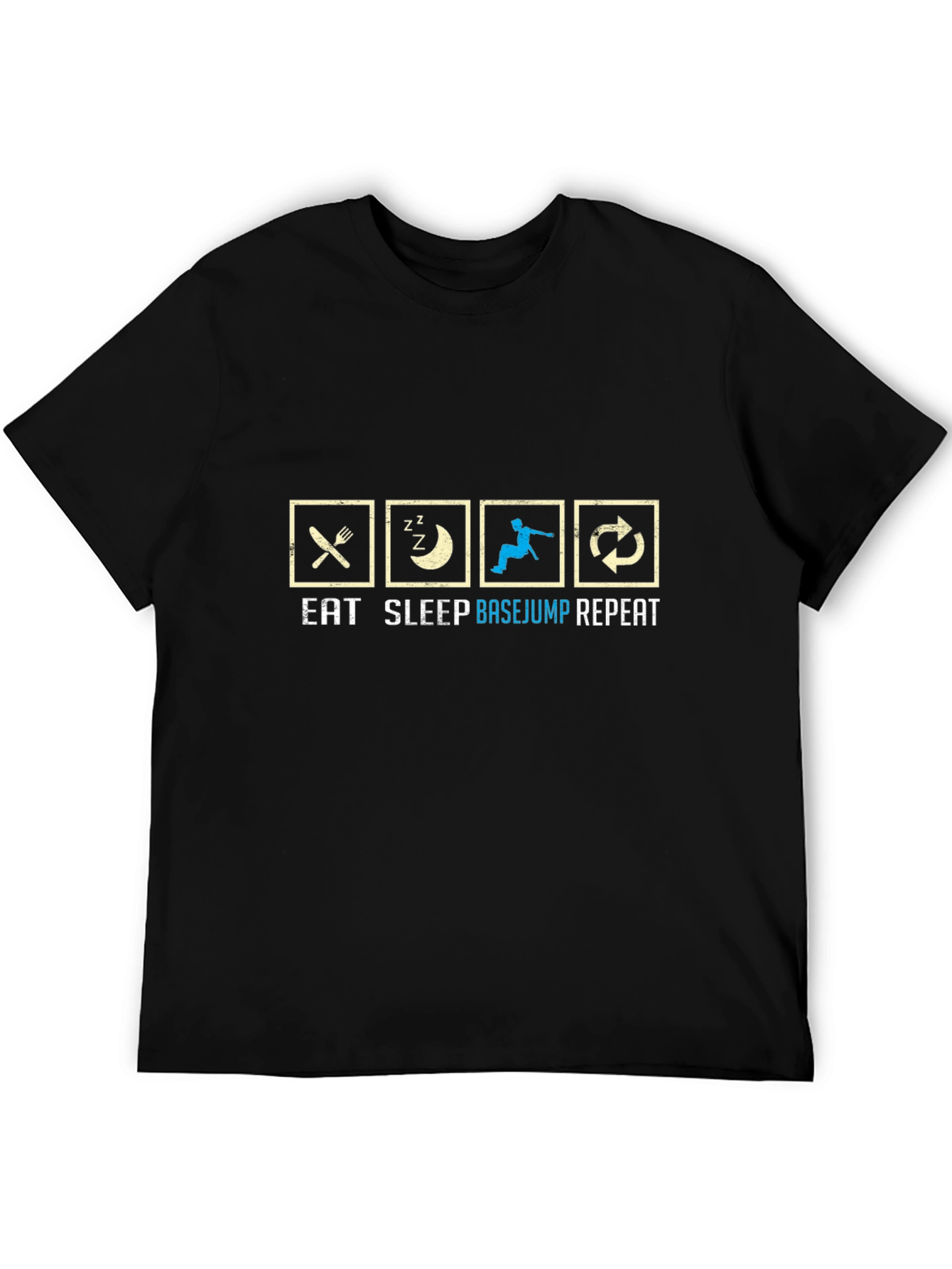 Black Eat Sleep Basejump Repeat T-Shirt view 5