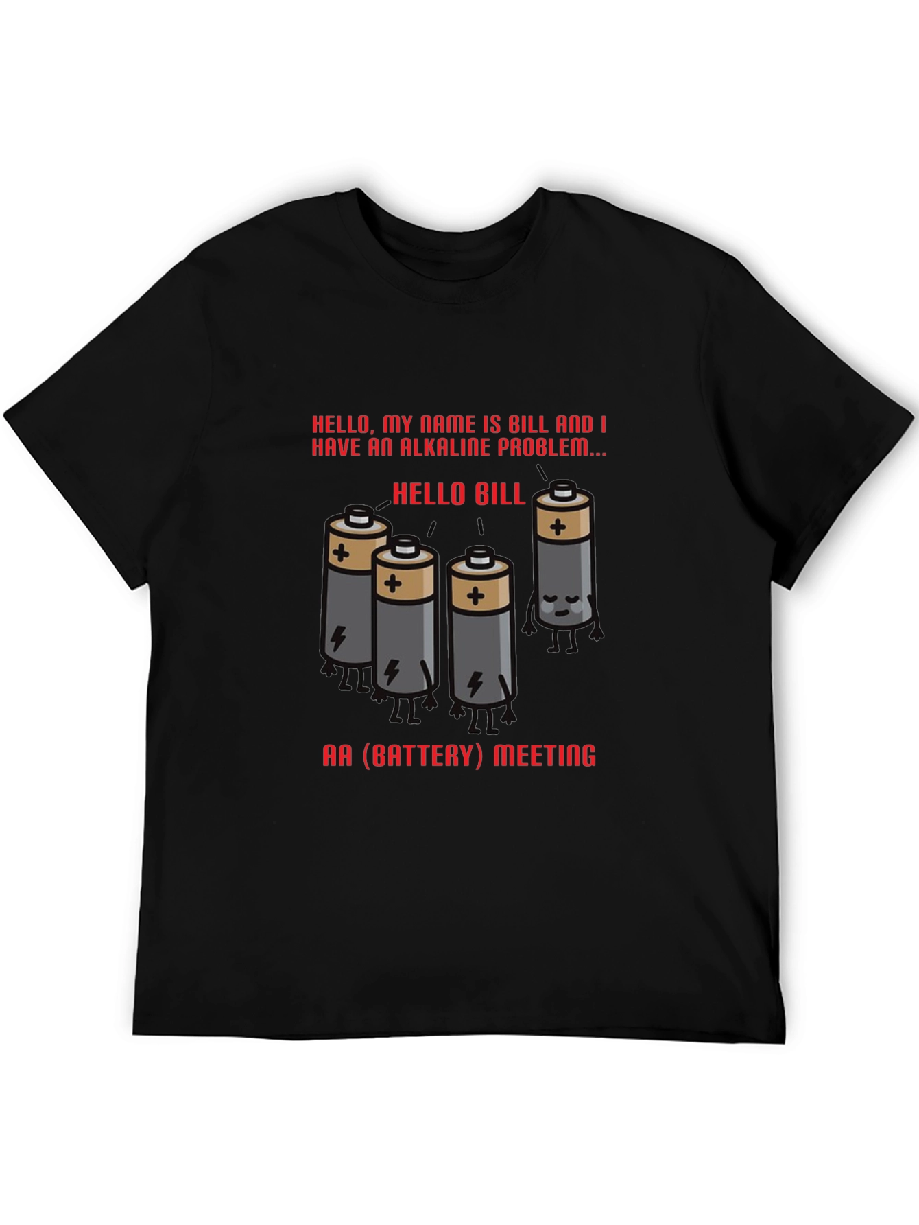 Black Alkaline Problem Battery T-Shirt view 5