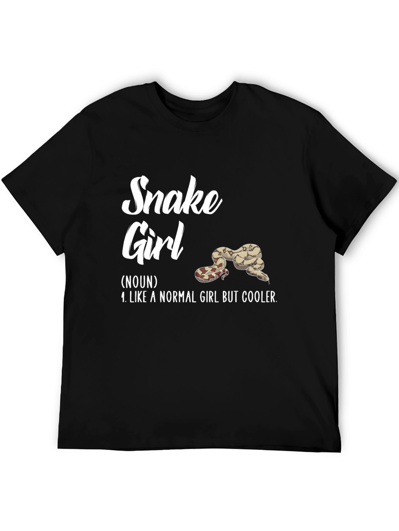 Black Snake Girl Novelty Graphic T-Shirt view 5