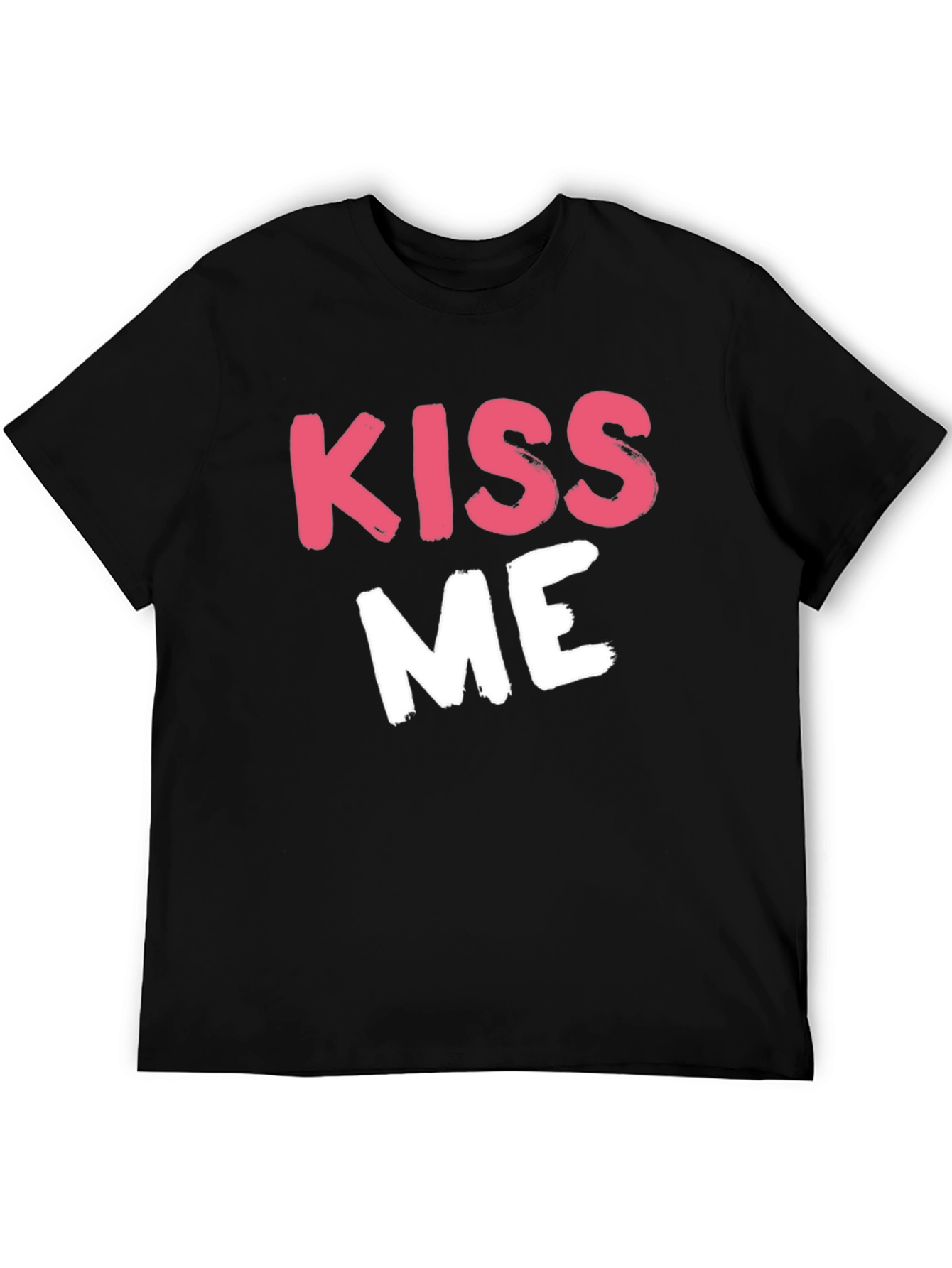 Black Kiss Me Graphic Tee - Black Crew Neck T-Shirt view 5